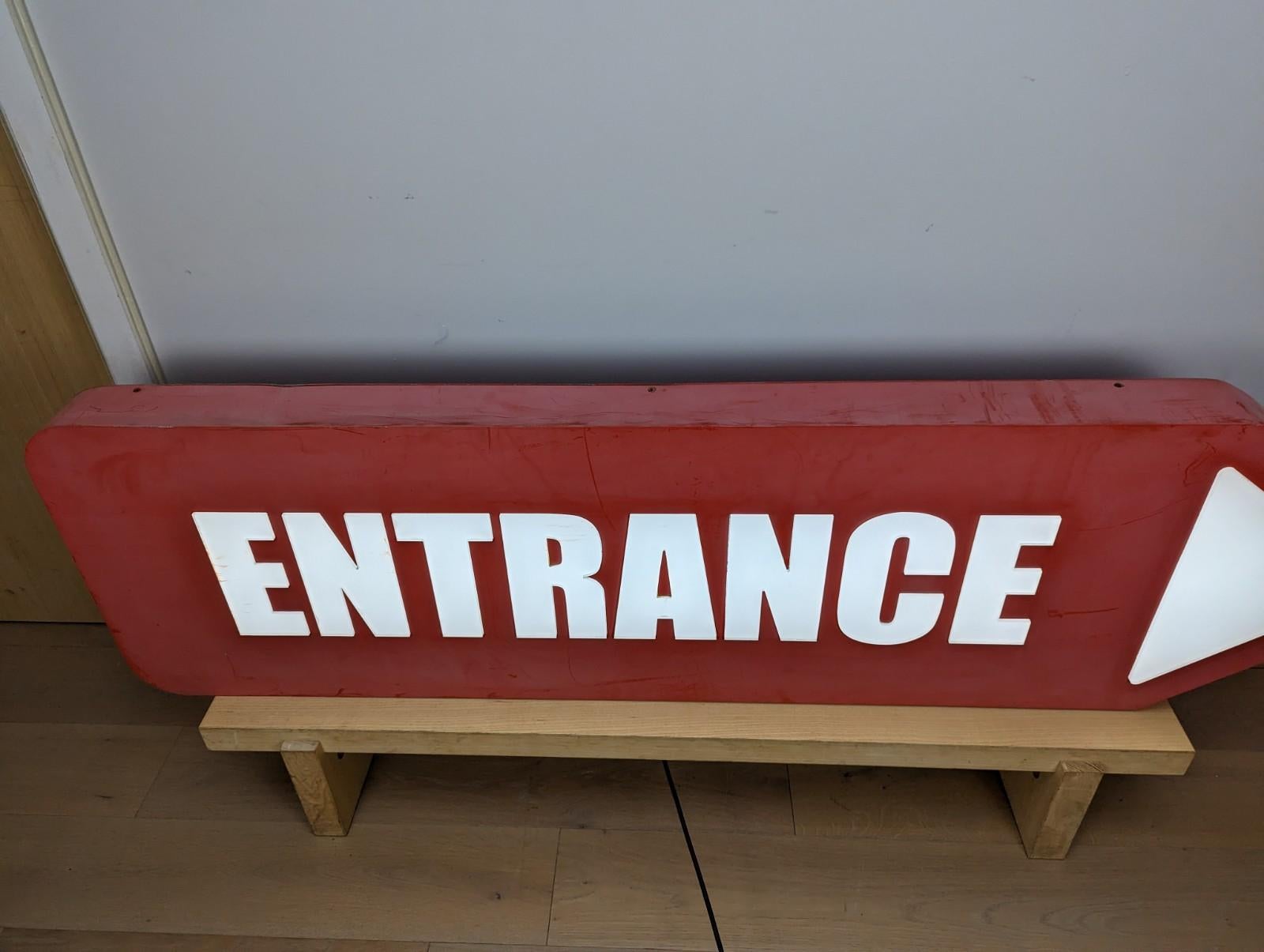 Very large Vintage 'Entrance' Sign In Fair Condition For Sale In Tunbridge Wells, GB