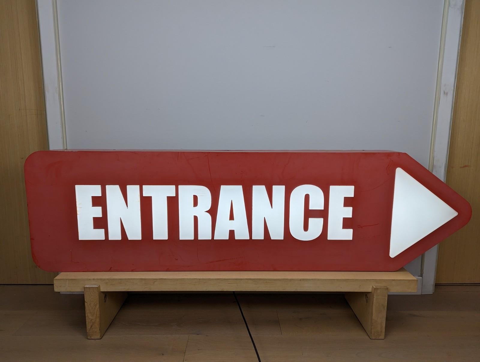 20th Century Very large Vintage 'Entrance' Sign For Sale