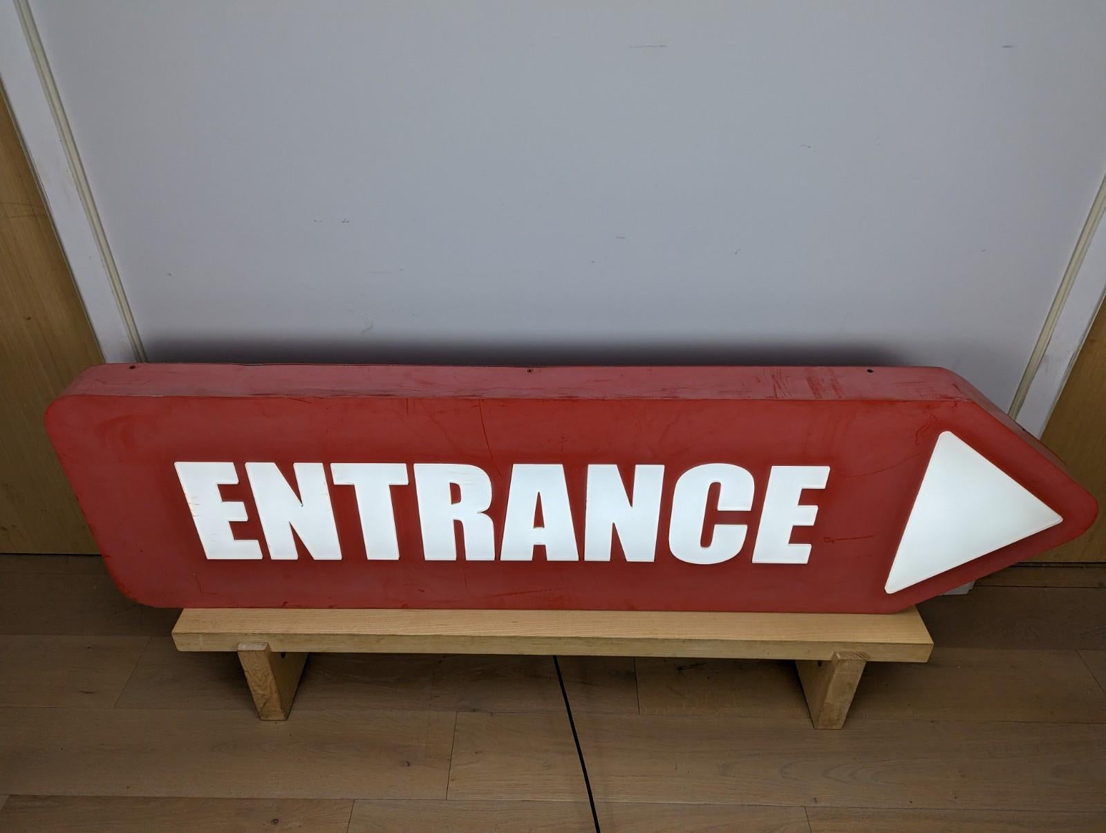 Cut Steel Very large Vintage 'Entrance' Sign For Sale