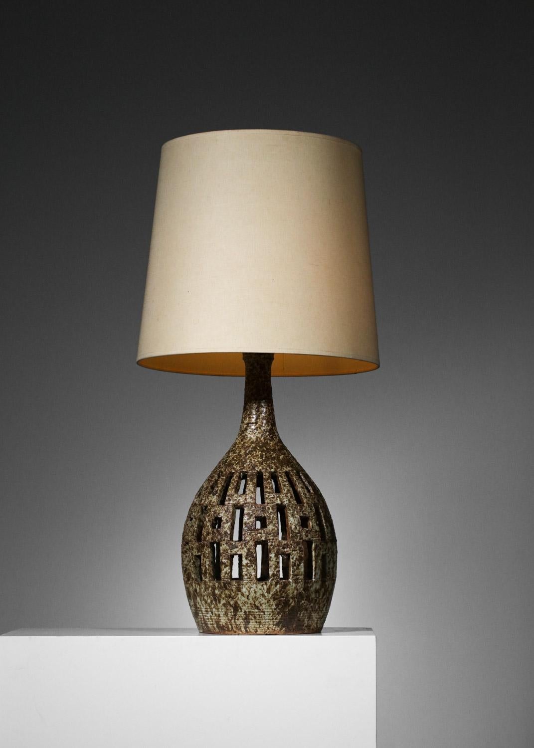 Très grande lampe française vintage en céramique des années 50 non identifiée  en vente 3