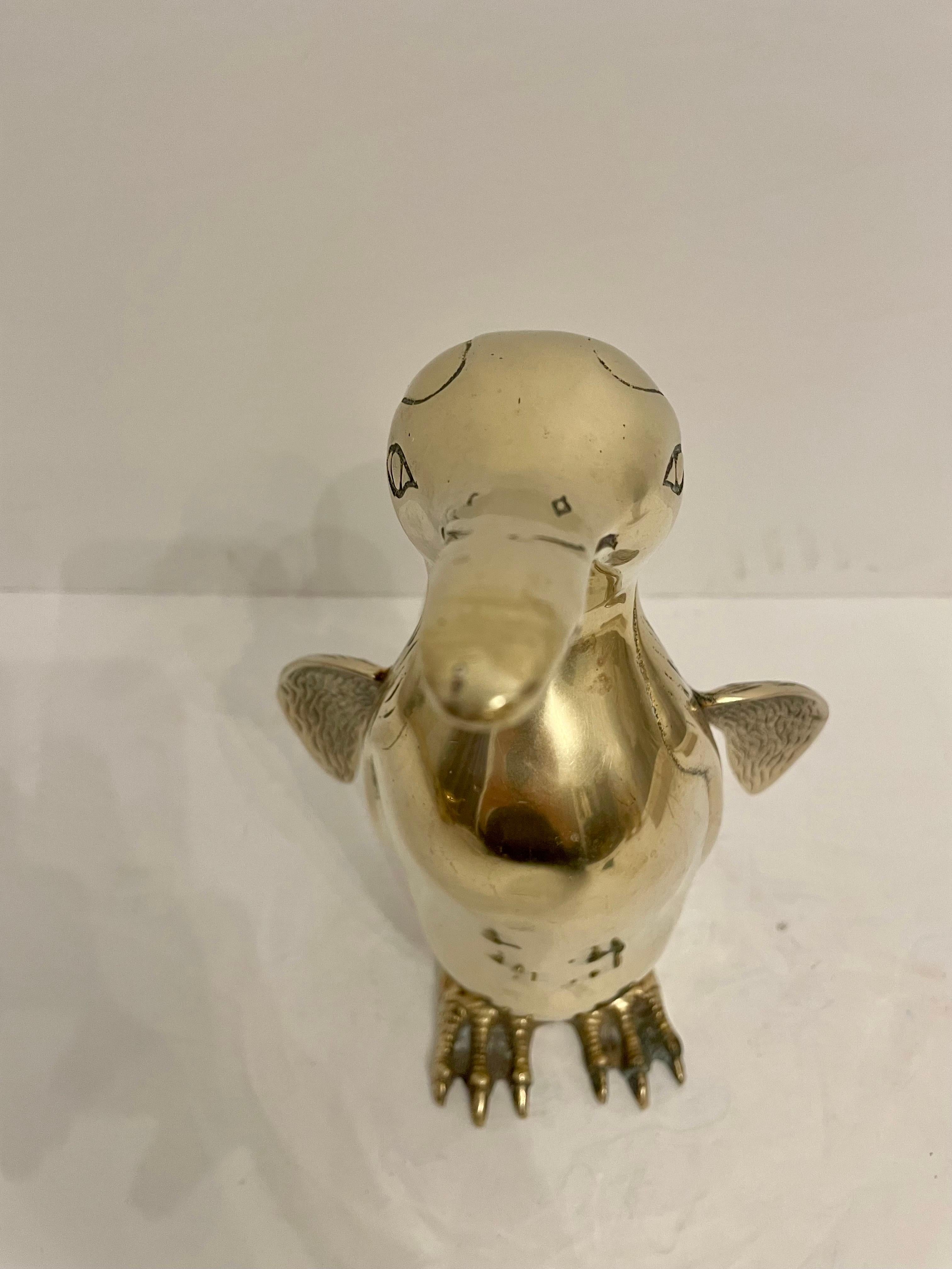 Very Large Vintage Hollywood Regency Brass Penguin Sculpture In Good Condition In New York, NY