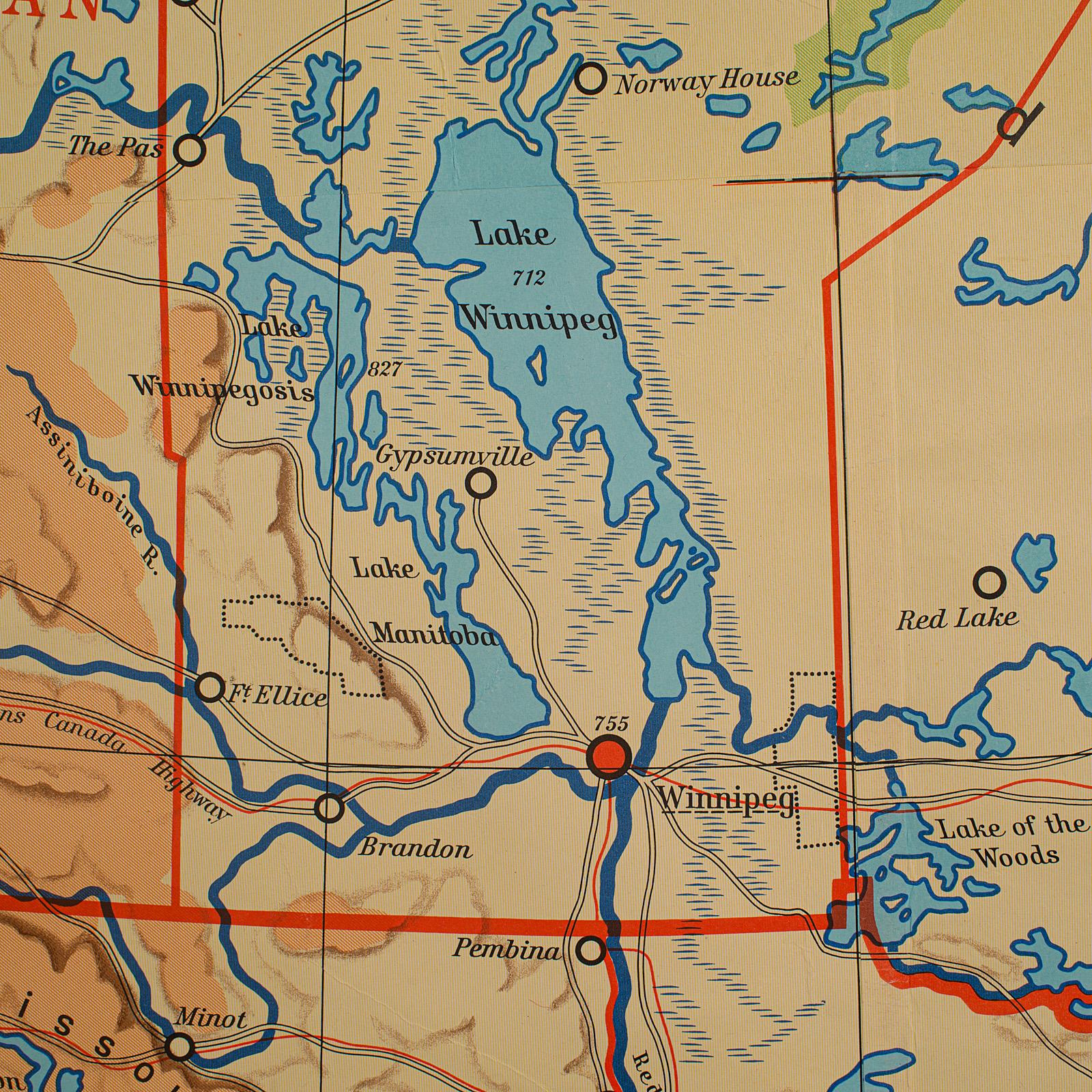 Groe Vintage-Karte von Kanada, Deutsch, Pdagogik, Institution, Kartografie im Angebot 6
