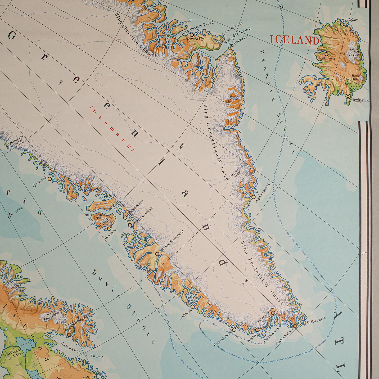 Groe Vintage-Karte von Kanada, Deutsch, Pdagogik, Institution, Kartografie im Angebot 2