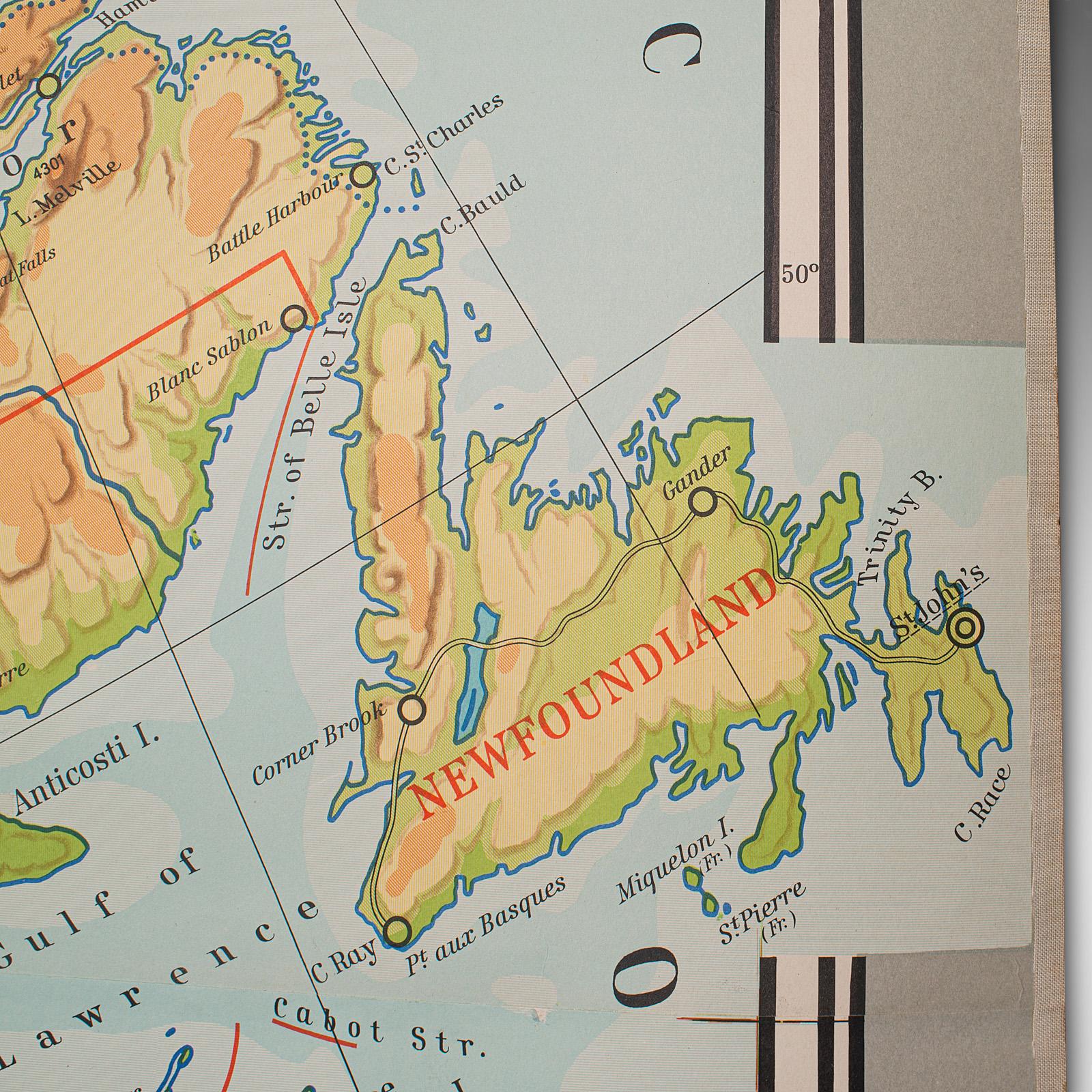 Groe Vintage-Karte von Kanada, Deutsch, Pdagogik, Institution, Kartografie im Angebot 3