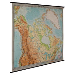 Very Large Retro Map of Canada, German, Education, Institution, Cartography