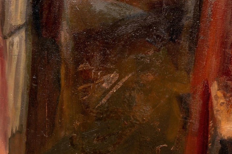 Very Large Vintage Oil on Canvas of a Seated Nude In Good Condition For Sale In Bridgeport, CT