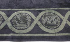 Spanish Rug Minimalist Design Midnight Blue Color, 1920-1950