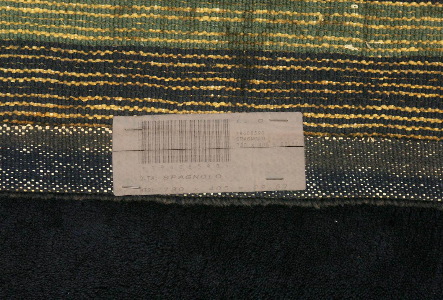 Spanischer Teppich im minimalistischen Design in Mitternachtsblau, 1920-1950 im Angebot 2