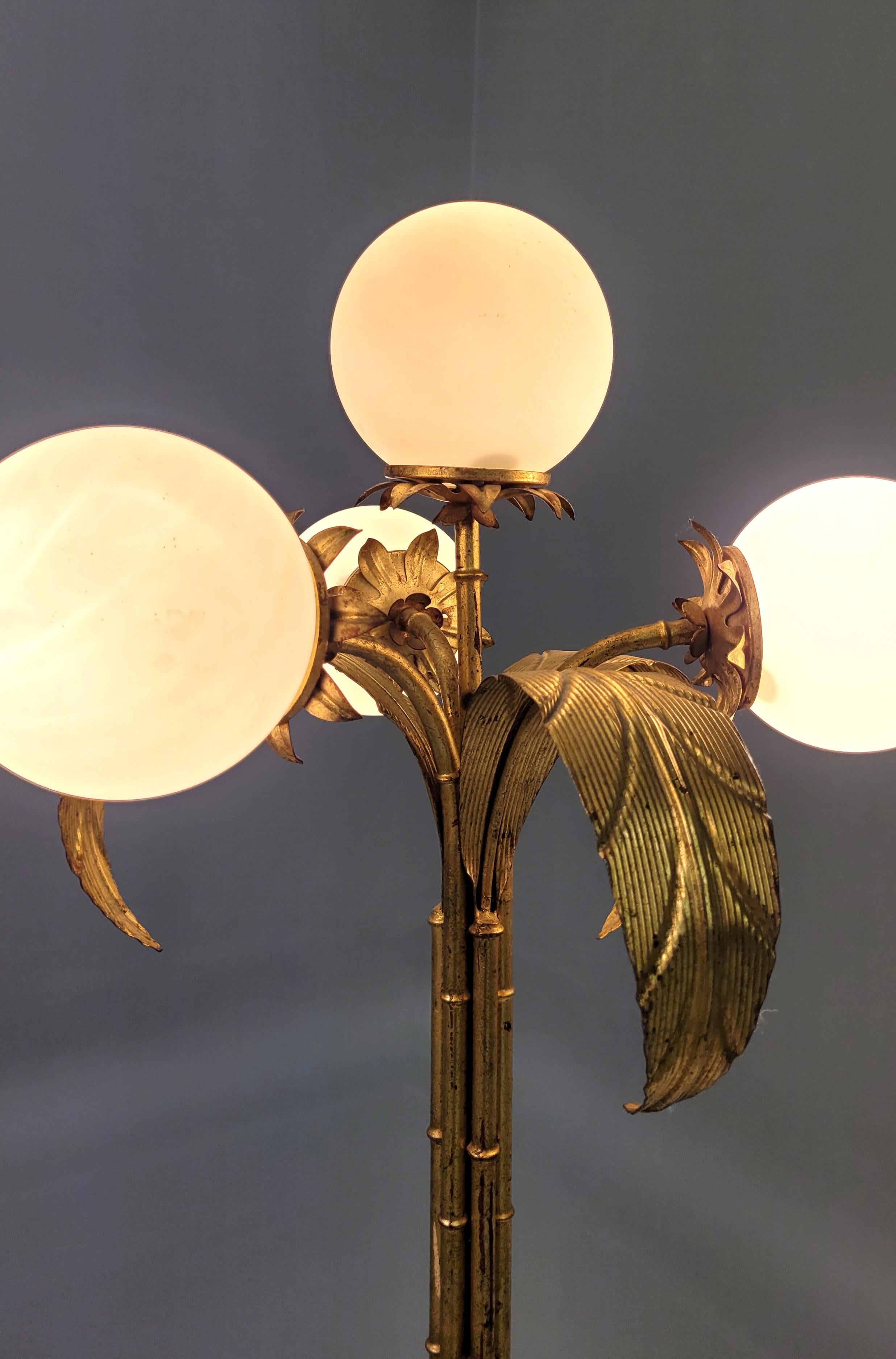 Italian Very Large Vintage Palm Tree Floor Lamp in the style of Sergio Terzani, 1970s  For Sale