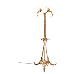 Große Vintage-Stehlampe mit Palmenmotiv im Stil von Sergio Terzani, 1970er Jahre