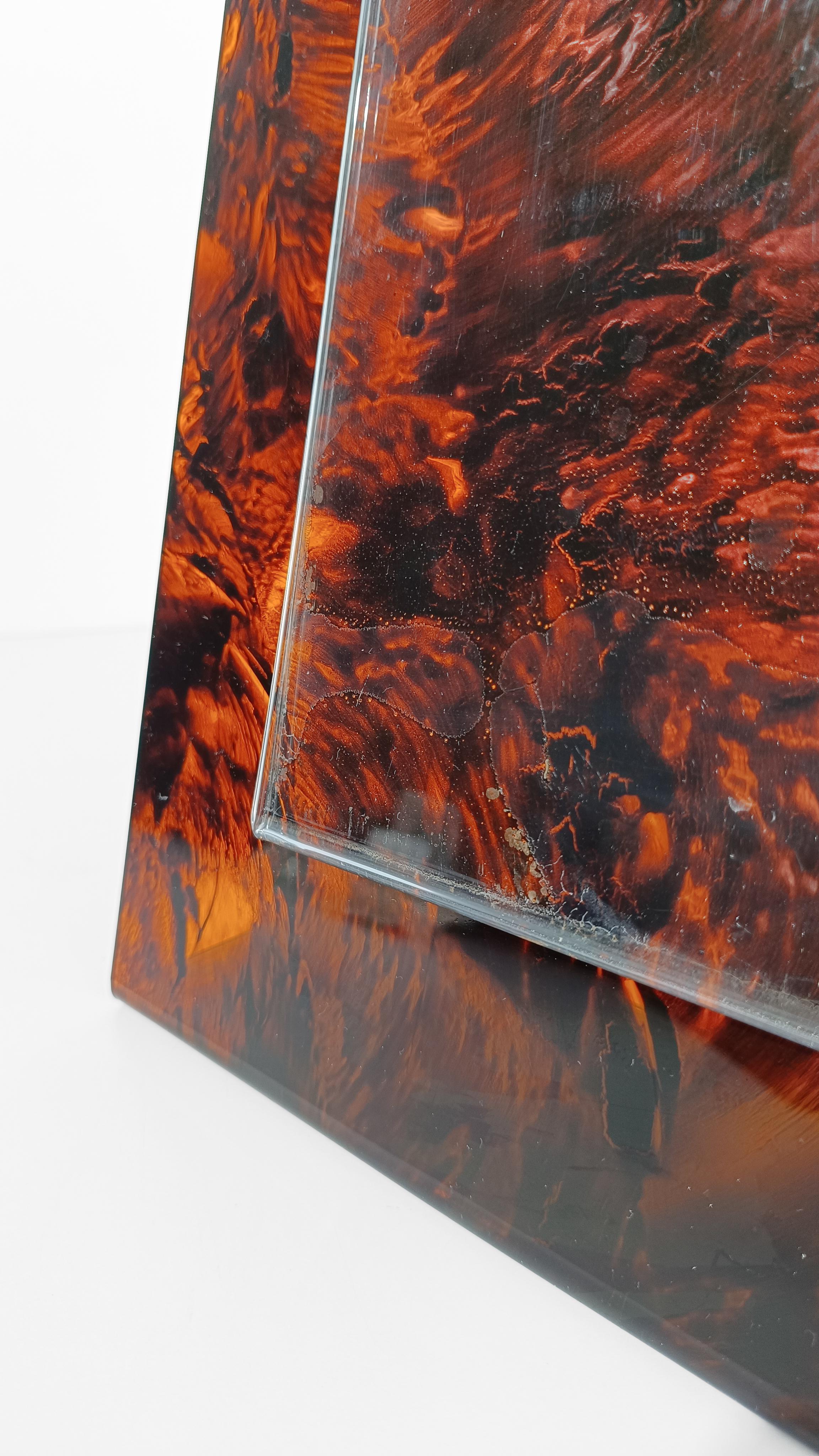 Großer Vintage-Bilderrahmen aus Lucite-Schildkrötenpanzerimitat, Italien, 70er Jahre im Angebot 10