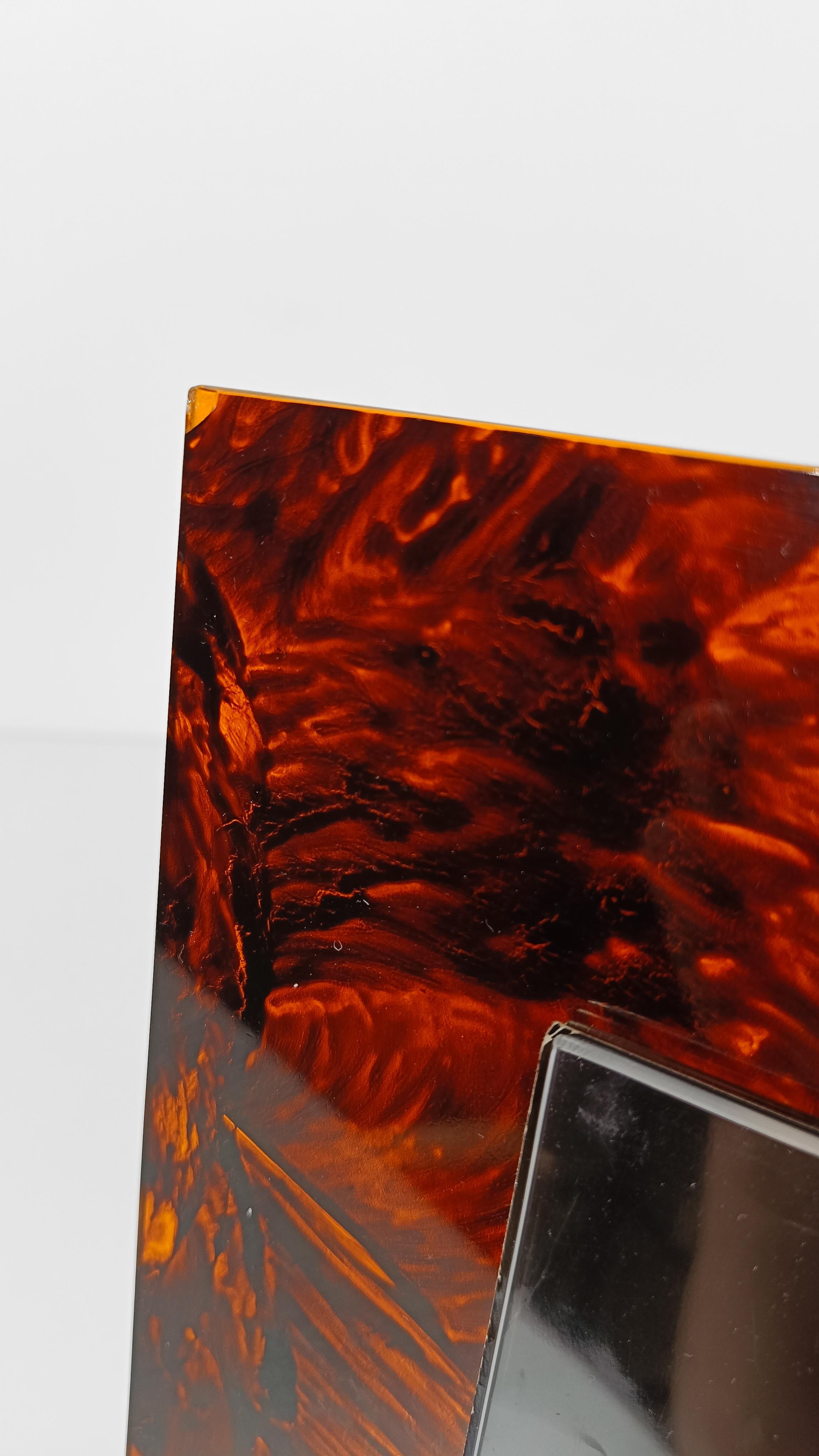 Großer Vintage-Bilderrahmen aus Lucite-Schildkrötenpanzerimitat, Italien, 70er Jahre (20. Jahrhundert) im Angebot