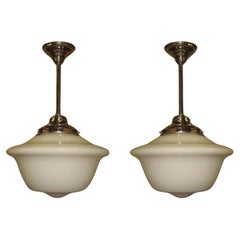 Very Large Vintage School House Style Lights, 3 available priced each
