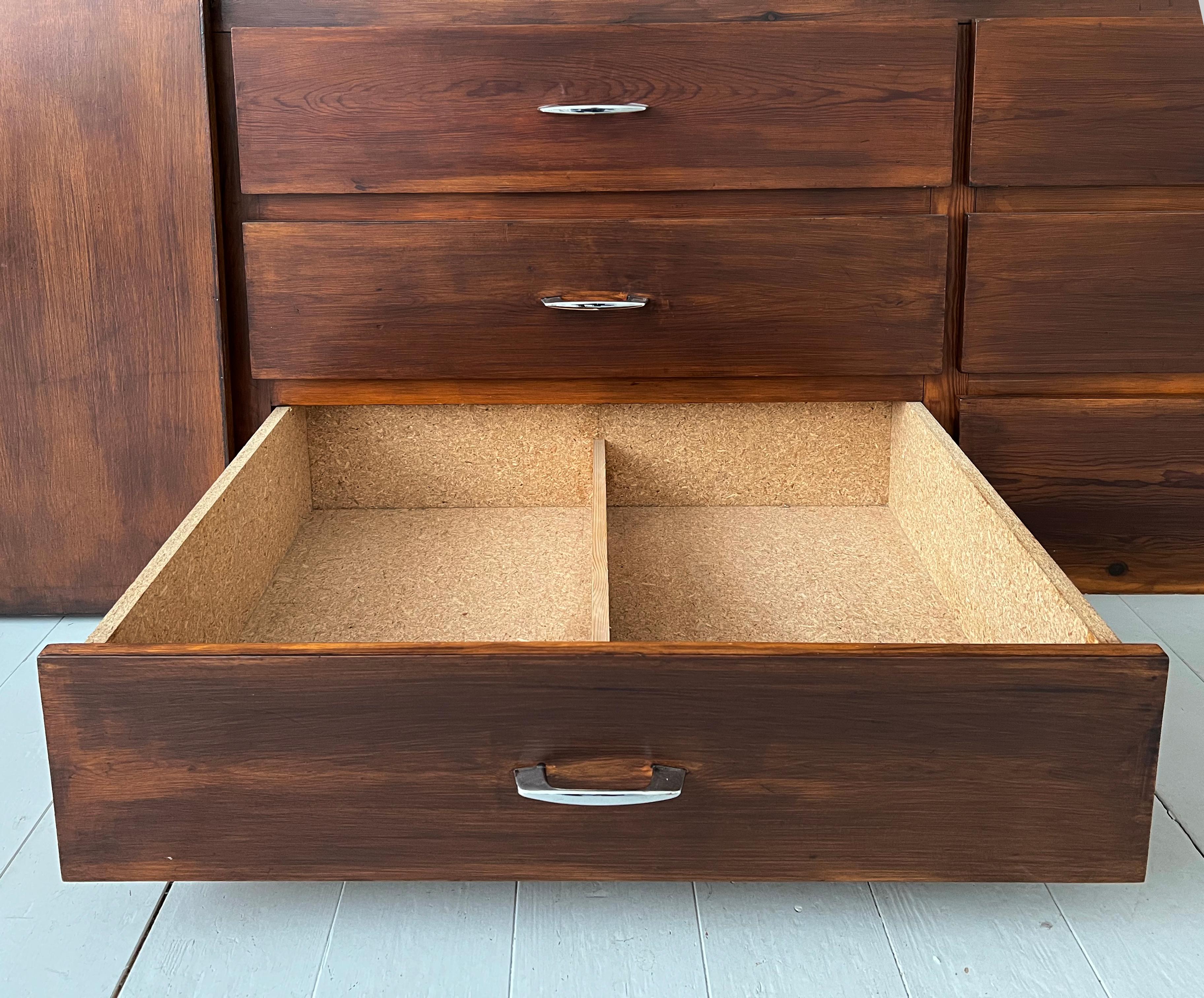 Very Large Vintage Wooden Storage Unit with Compartments and Drawers 4