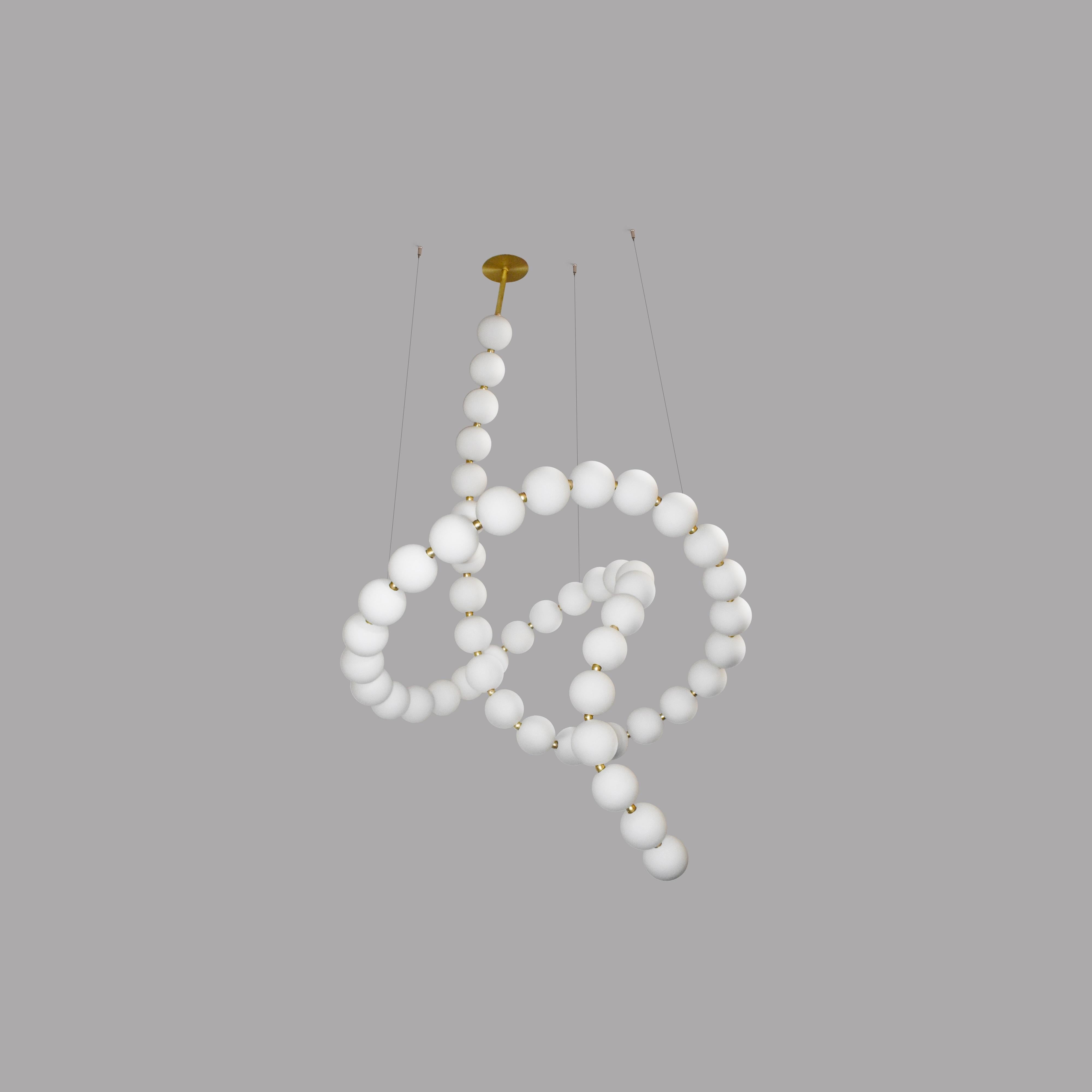 Very Large Voltige de Perles Chandelier by Ludovic Clément D’armont
Dimensions: Ø 122 x H 200 cm.
Materials: Blown glass and brass.

Every creation of Ludovic Clément d’Armont can be made to order in any requested dimensions. Please contact us for