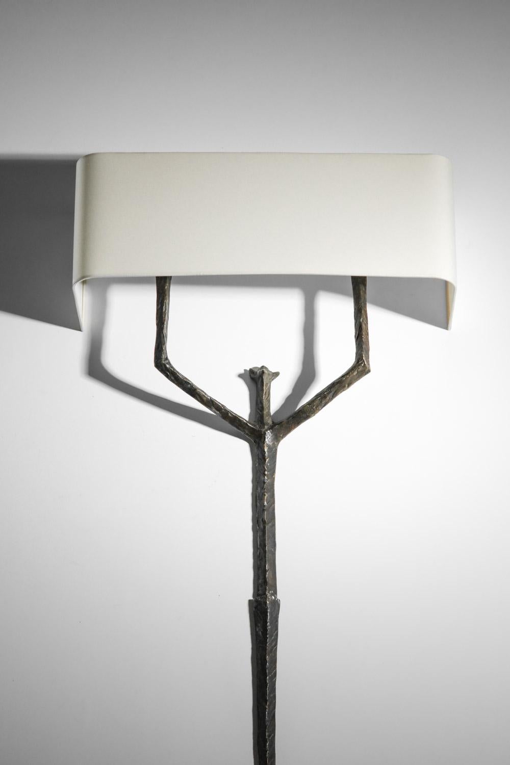 Very large wall lamp by Felix Agostini art deco in bronze Giacometti  - G686 For Sale 4