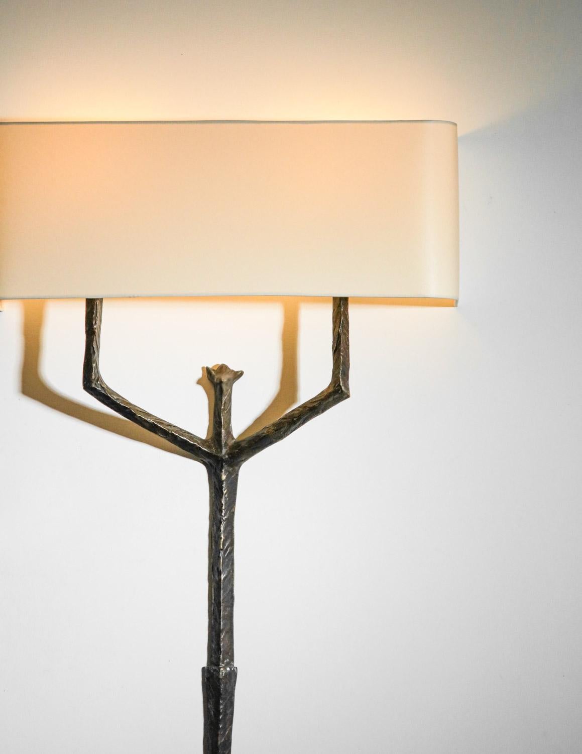 Bronze Very large wall lamp by Felix Agostini art deco in bronze Giacometti  - G686 For Sale