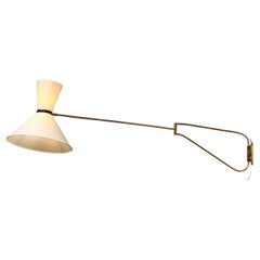 very Large wall lamp diabolo by Guillemard 50's  brass Robert Mathieu style 
