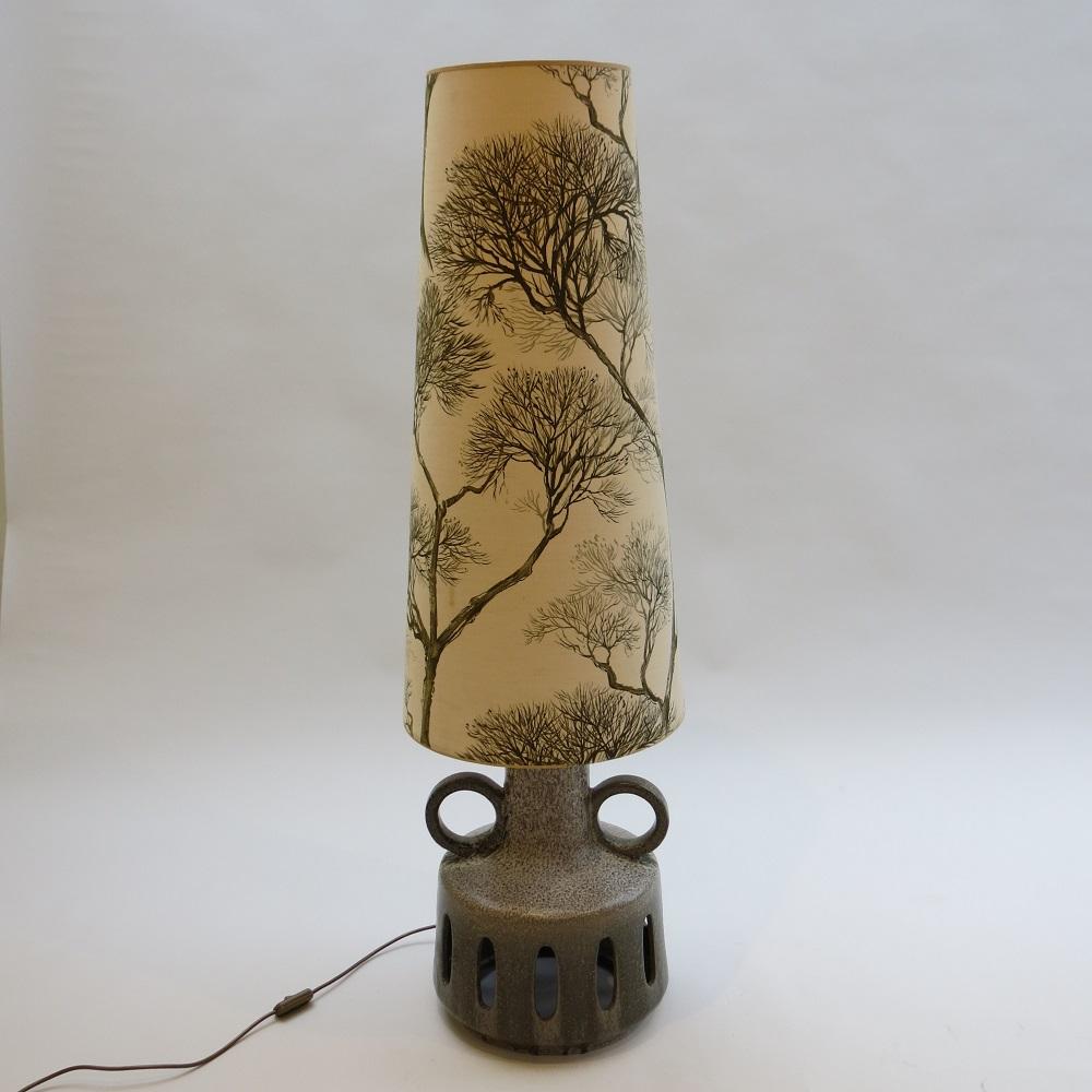 Very Large West German Fat Lava Pottery Twin Bulb Floor Lamp 1970s 1