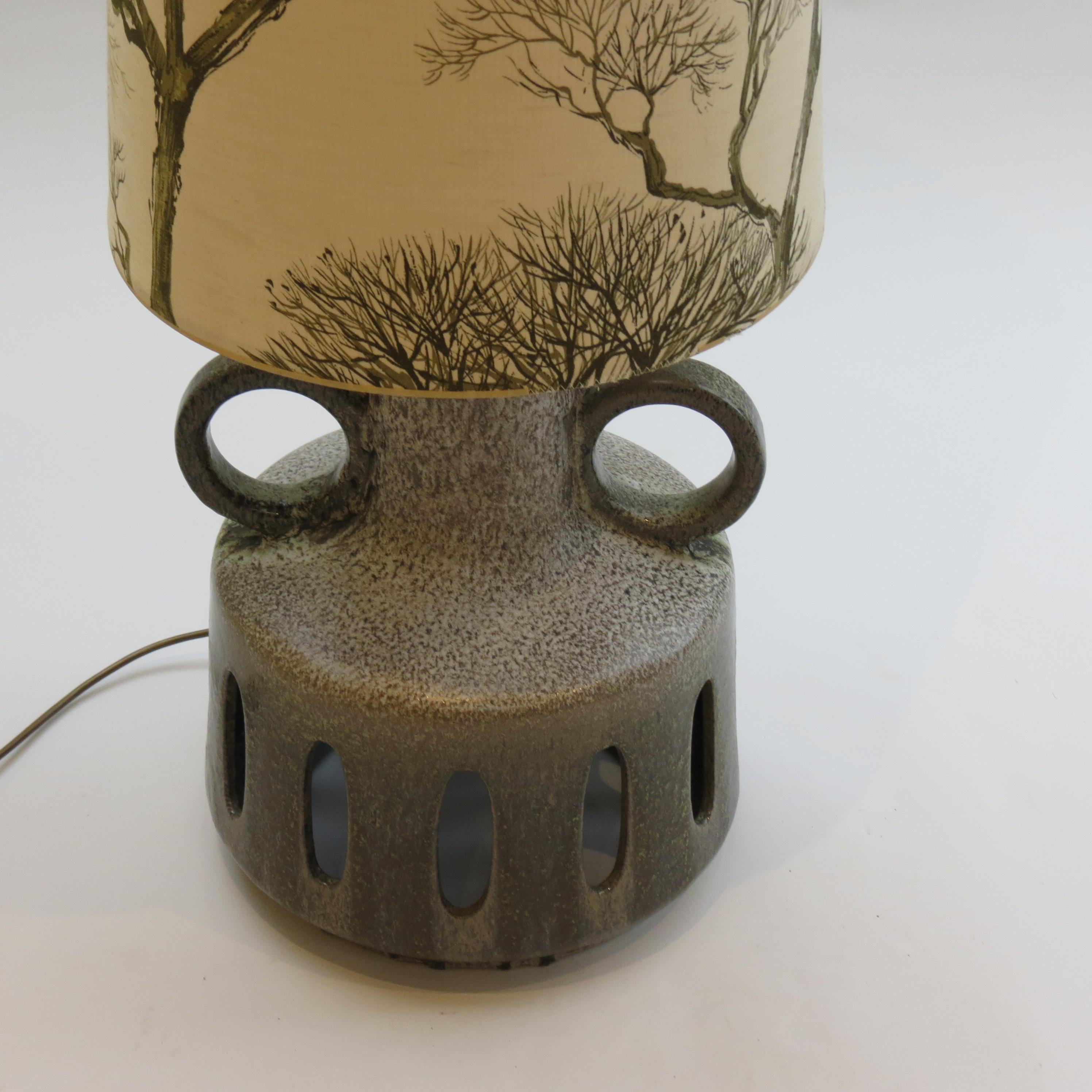 Very Large West German Fat Lava Pottery Twin Bulb Floor Lamp 1970s 3