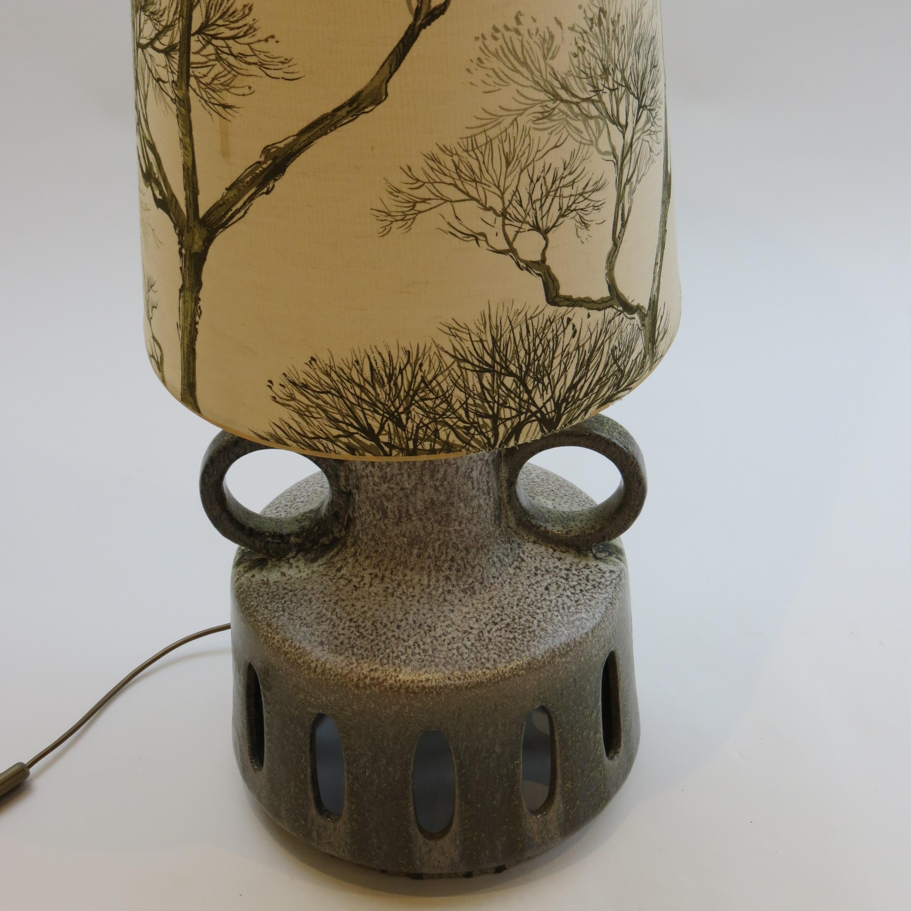 Very Large West German Fat Lava Pottery Twin Bulb Floor Lamp 1970s 5