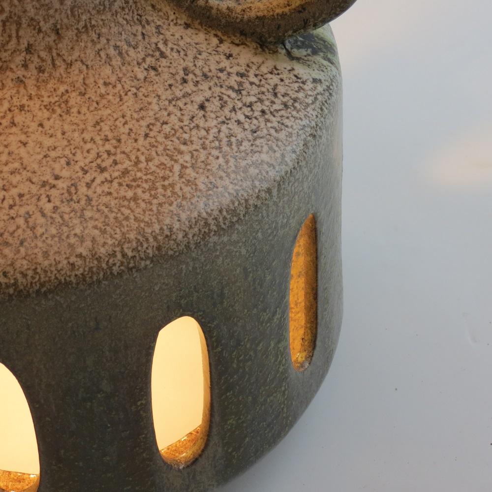 Machine-Made Very Large West German Fat Lava Pottery Twin Bulb Floor Lamp 1970s