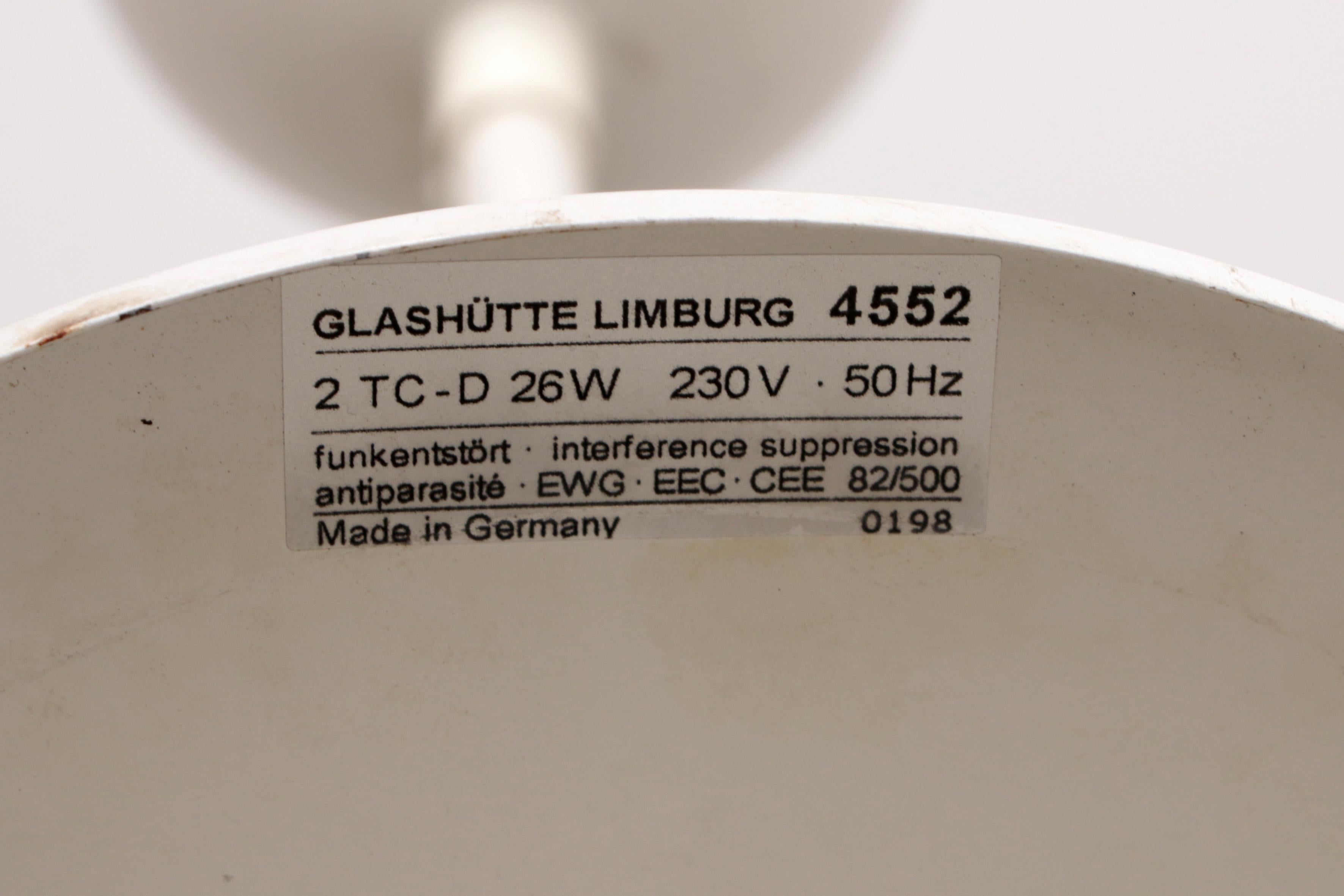 Very Large White Hanging Lamp Glashutte Limburg, 1960 5