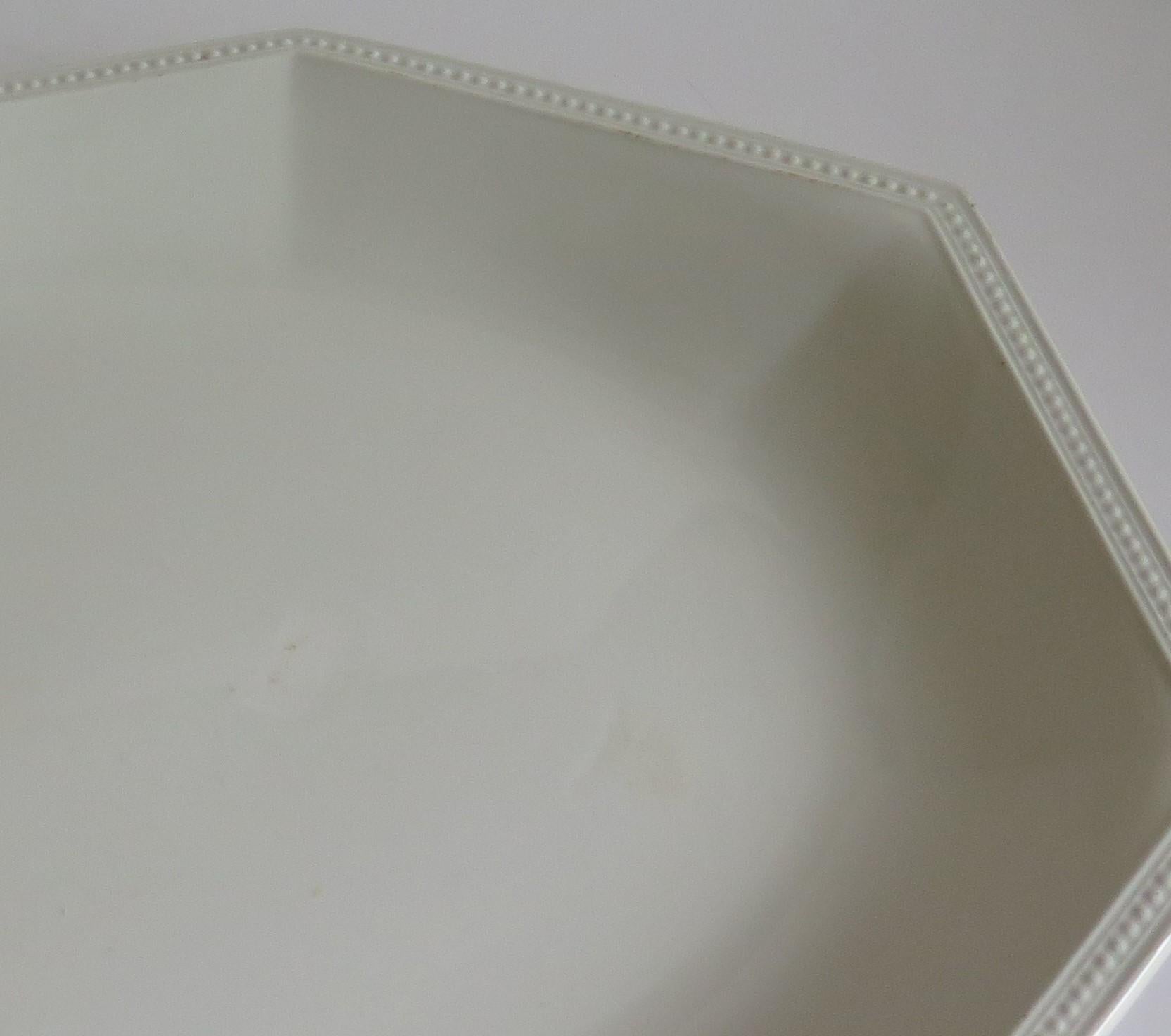 Very Large White Ironstone Platter Octagonal Heritage White, Mid-Century Modern 1