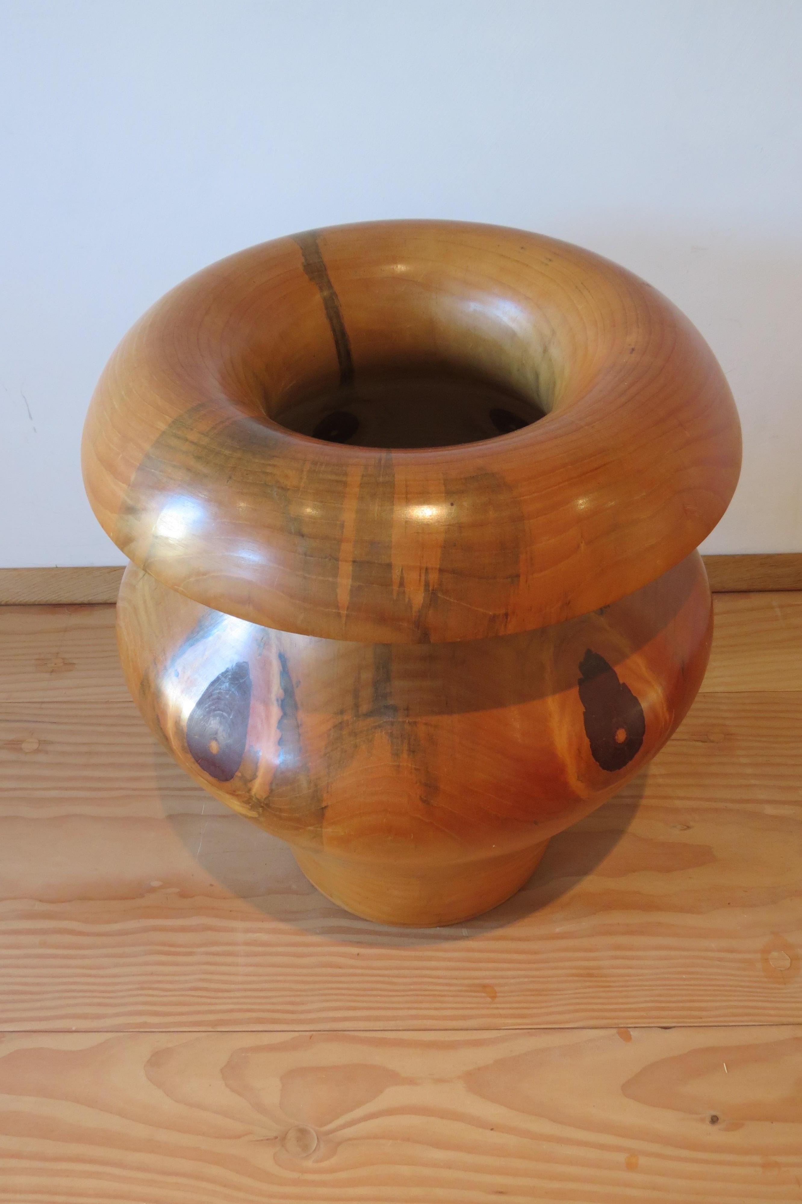 Hand-Crafted Very Large Wooden Pot Hand Crafted by Stephen Cooper England