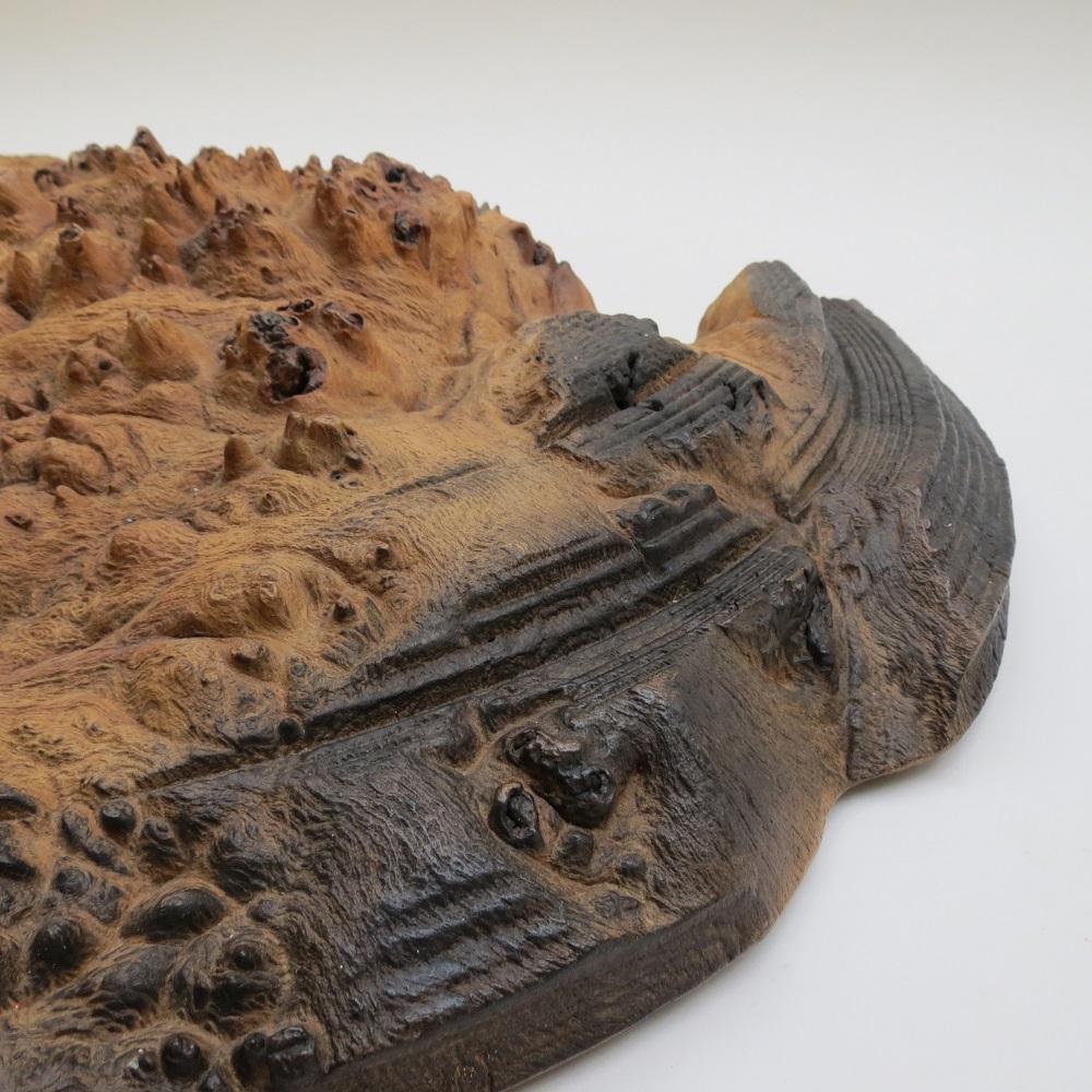 English Very large Wooden Wall Sculpture in Burr Oak Mike Scott Chai For Sale