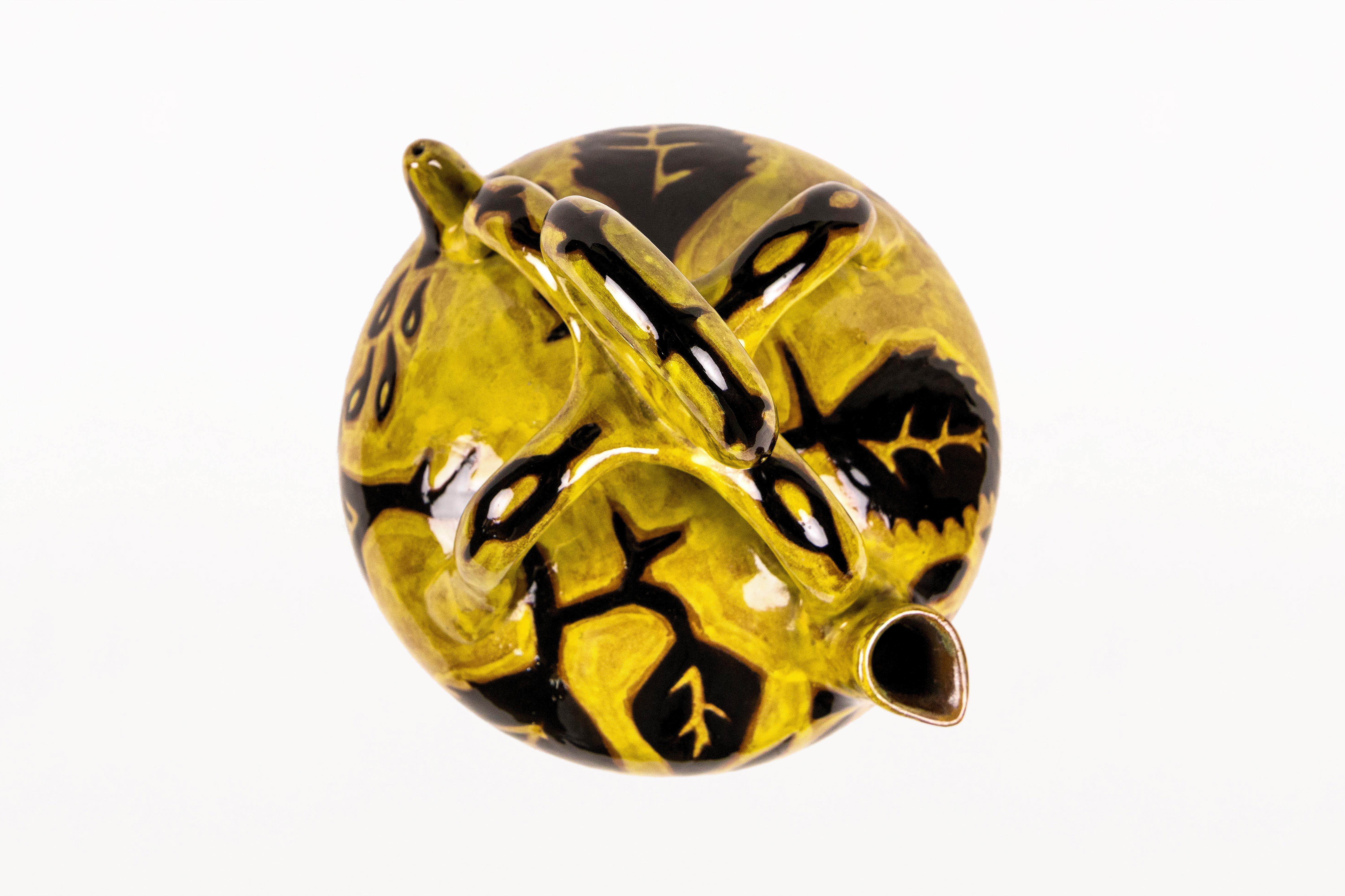 Very Large Yellow Vase by Jean Lurçat for Sant Vincens, circa 1950, France In Good Condition For Sale In Girona, Spain