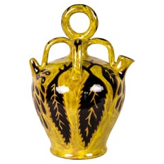 Très grand vase jaune de Jean Lurçat pour Sant Vincens, vers 1950, France