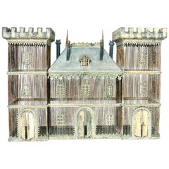 Very Large Zinc Birdcage in the Form of a Castle or Chateau