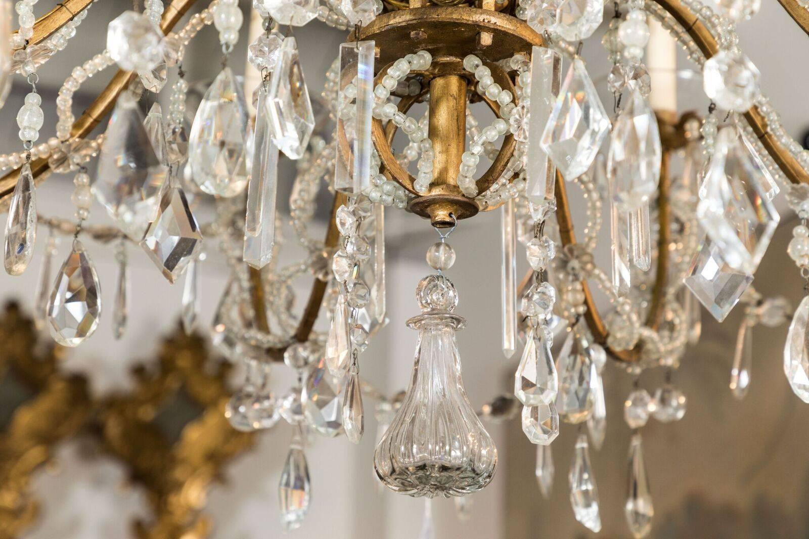 Italian Very Large 19th Century Crystal Chandelier