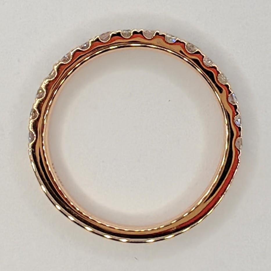 Very Light Pink Natural Diamond Half Eternity Stacking Ring in 18k Rose Gold In New Condition For Sale In Wan Chai District, HK