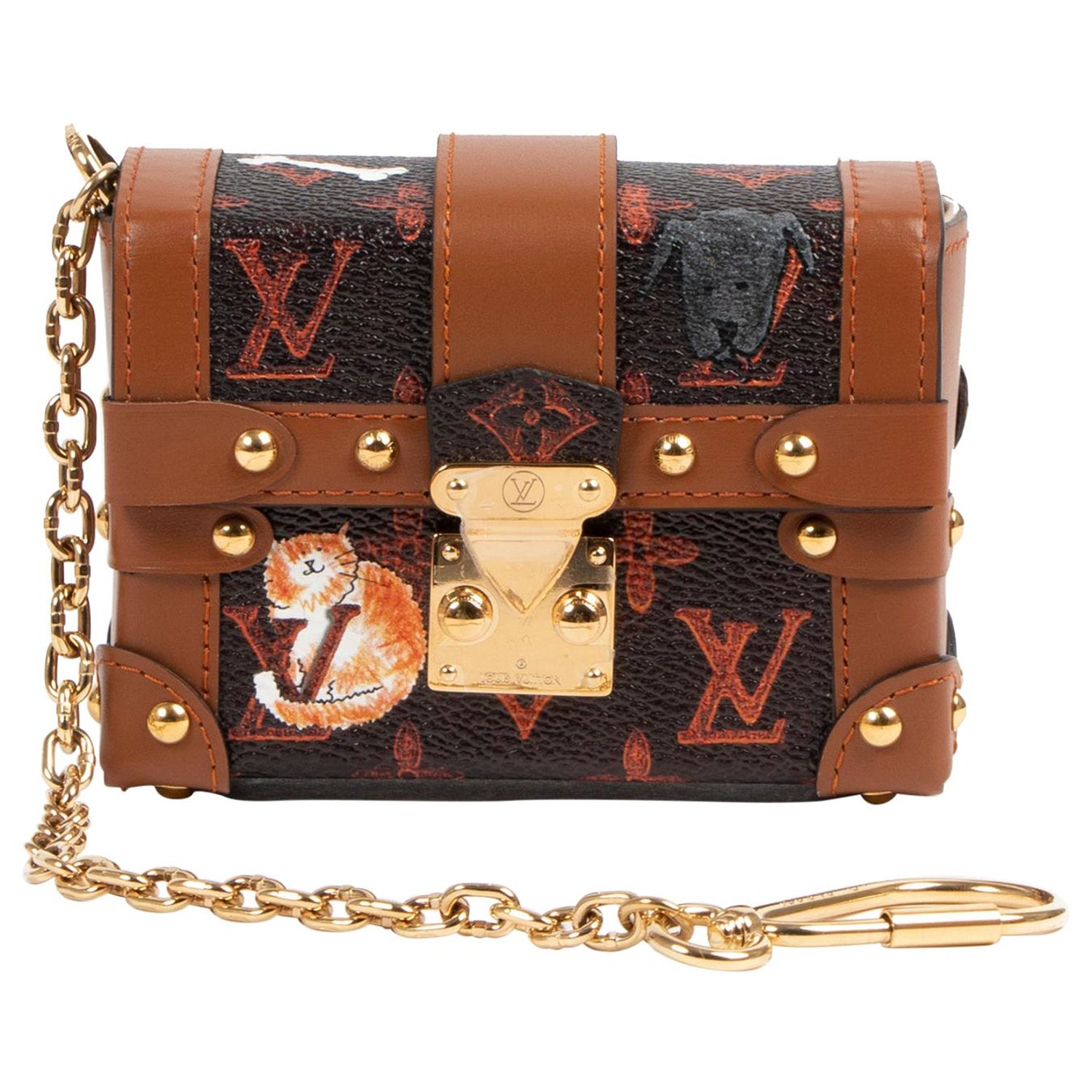 Louis Vuitton Twist Compact Wallet Catogram Dogs and Cats Brown