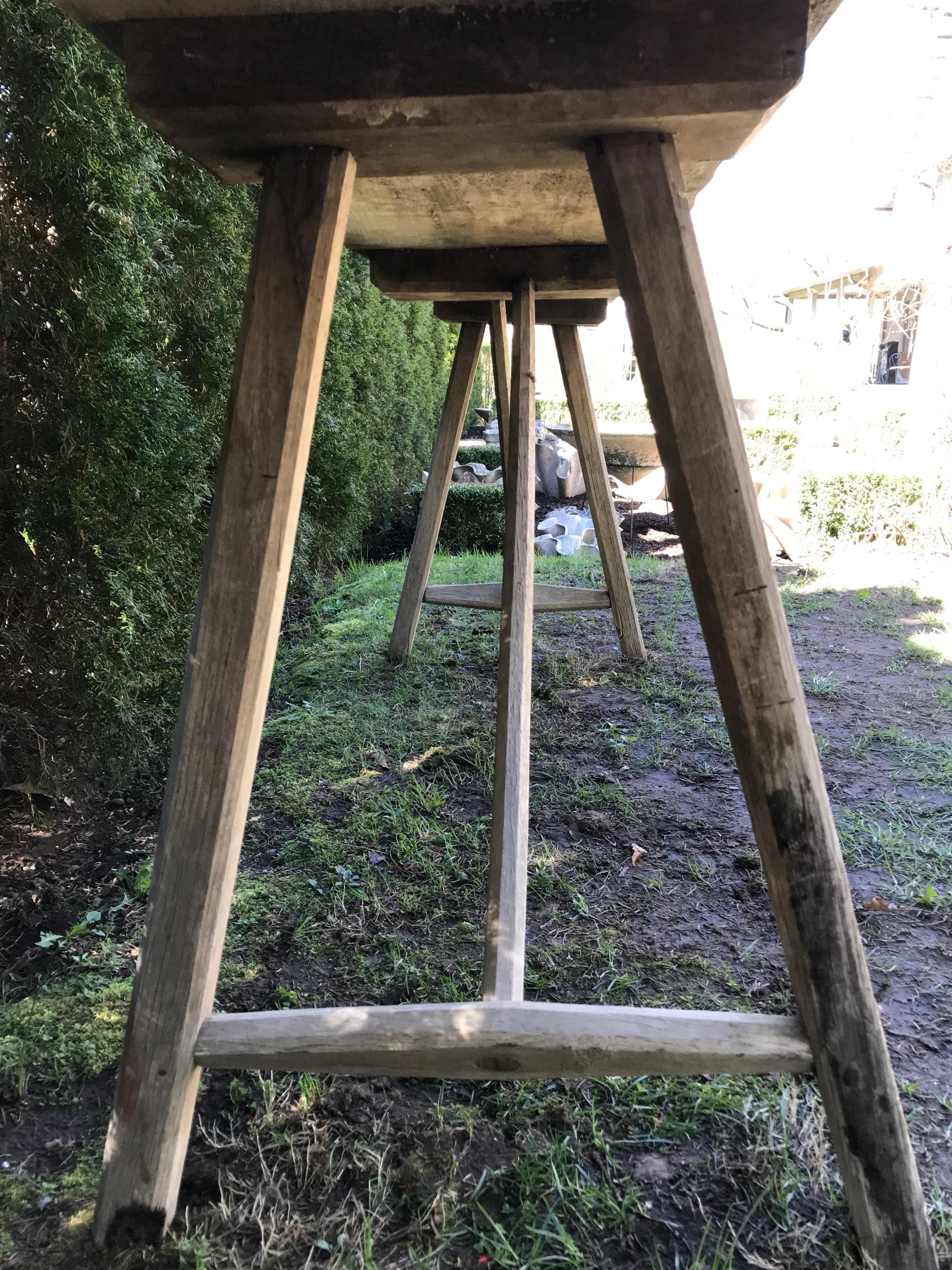 Very Long 19th Century French Rustic Console Table in Pine 7