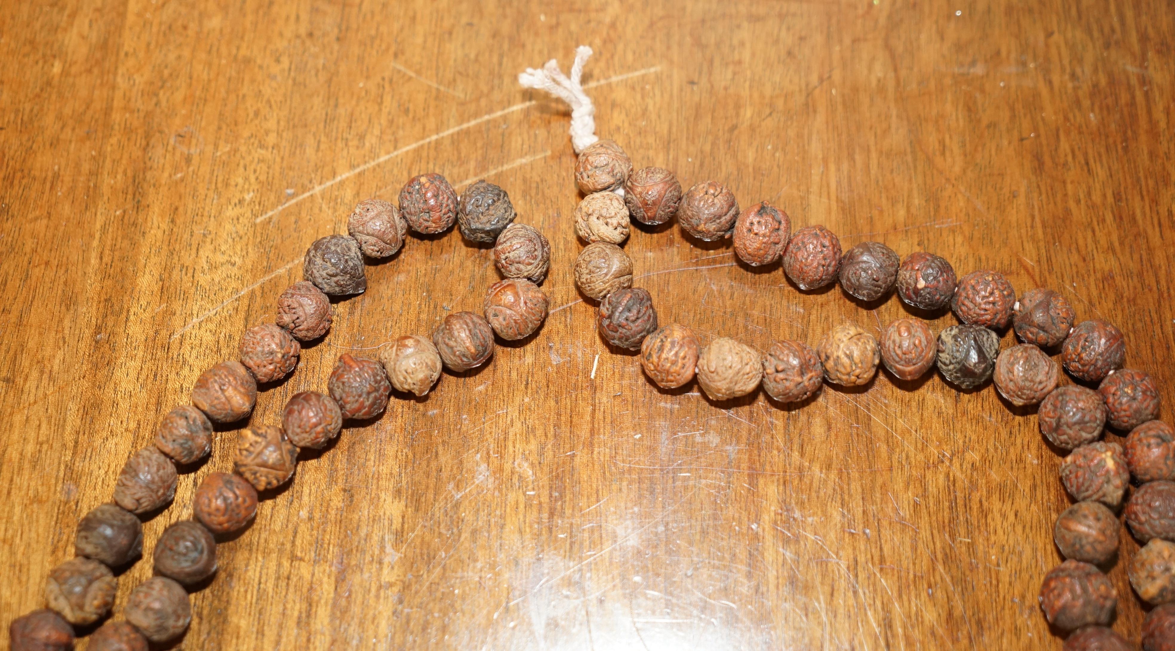 Very Long Antique Tibetan Buddist Carved Mala Beads Necklace Must See Pictures For Sale 3