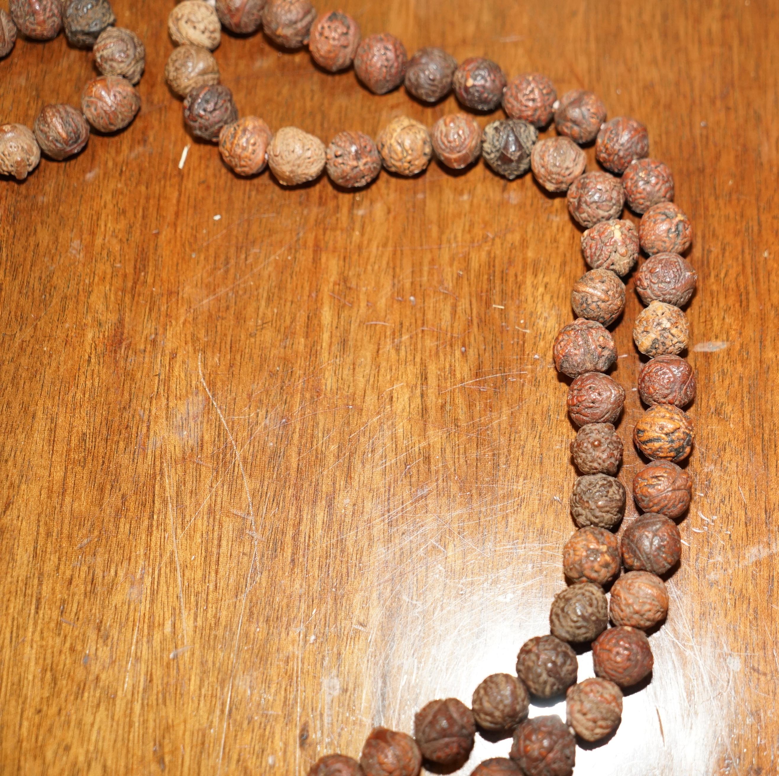 Very Long Antique Tibetan Buddist Carved Mala Beads Necklace Must See Pictures For Sale 4