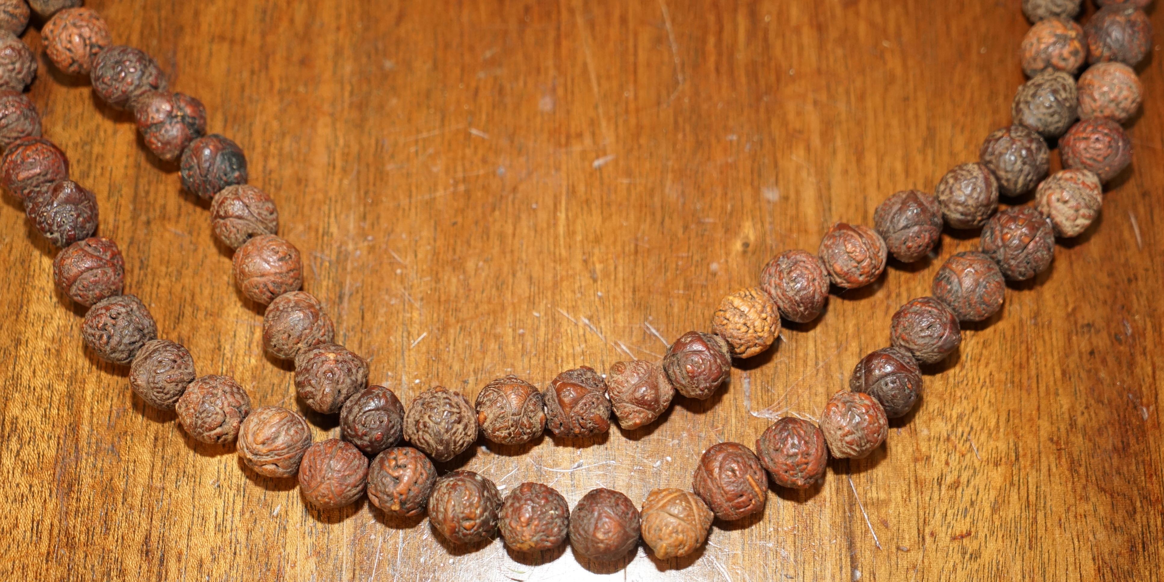 Very Long Antique Tibetan Buddist Carved Mala Beads Necklace Must See Pictures For Sale 5