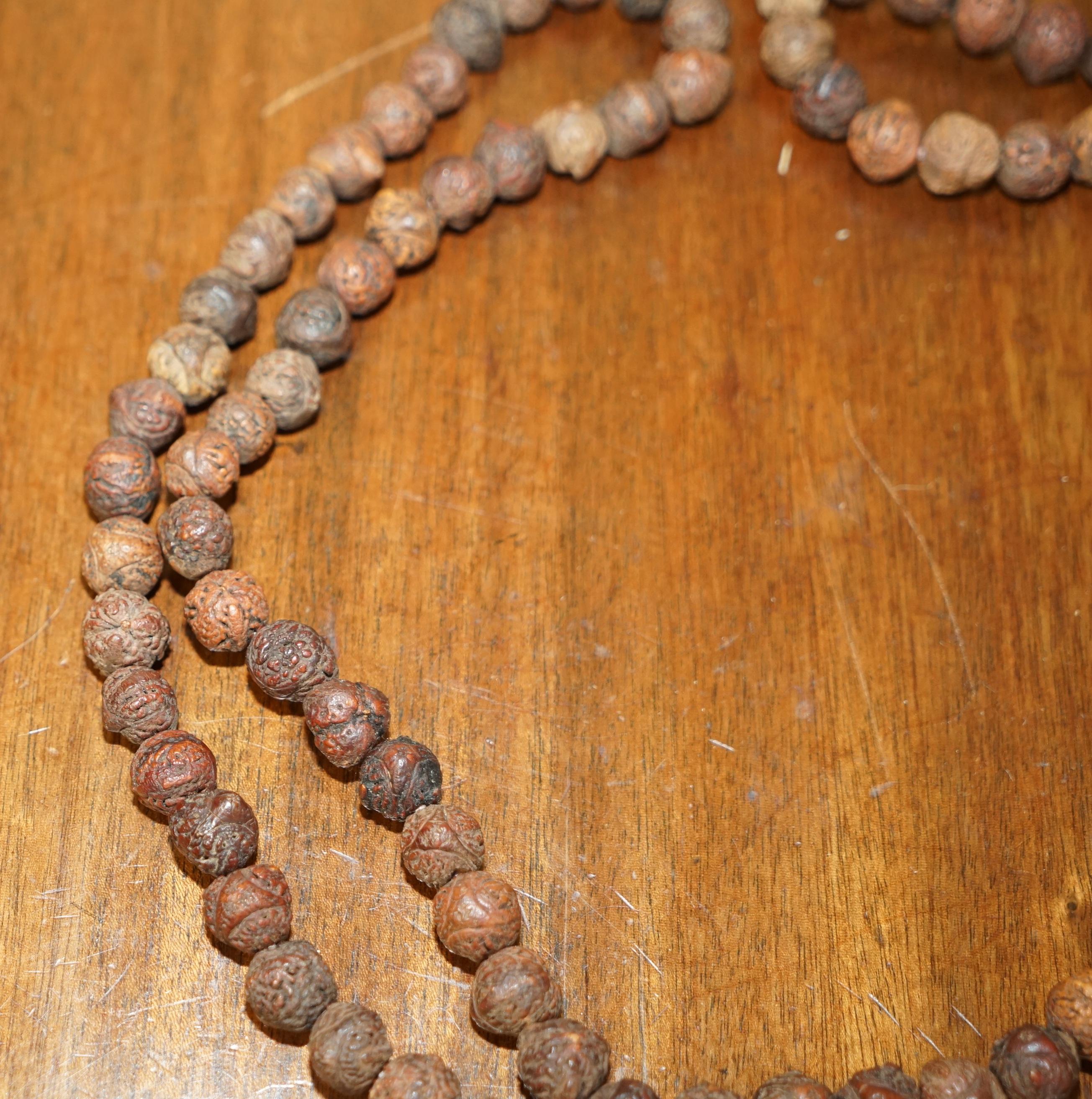 Very Long Antique Tibetan Buddist Carved Mala Beads Necklace Must See Pictures For Sale 6