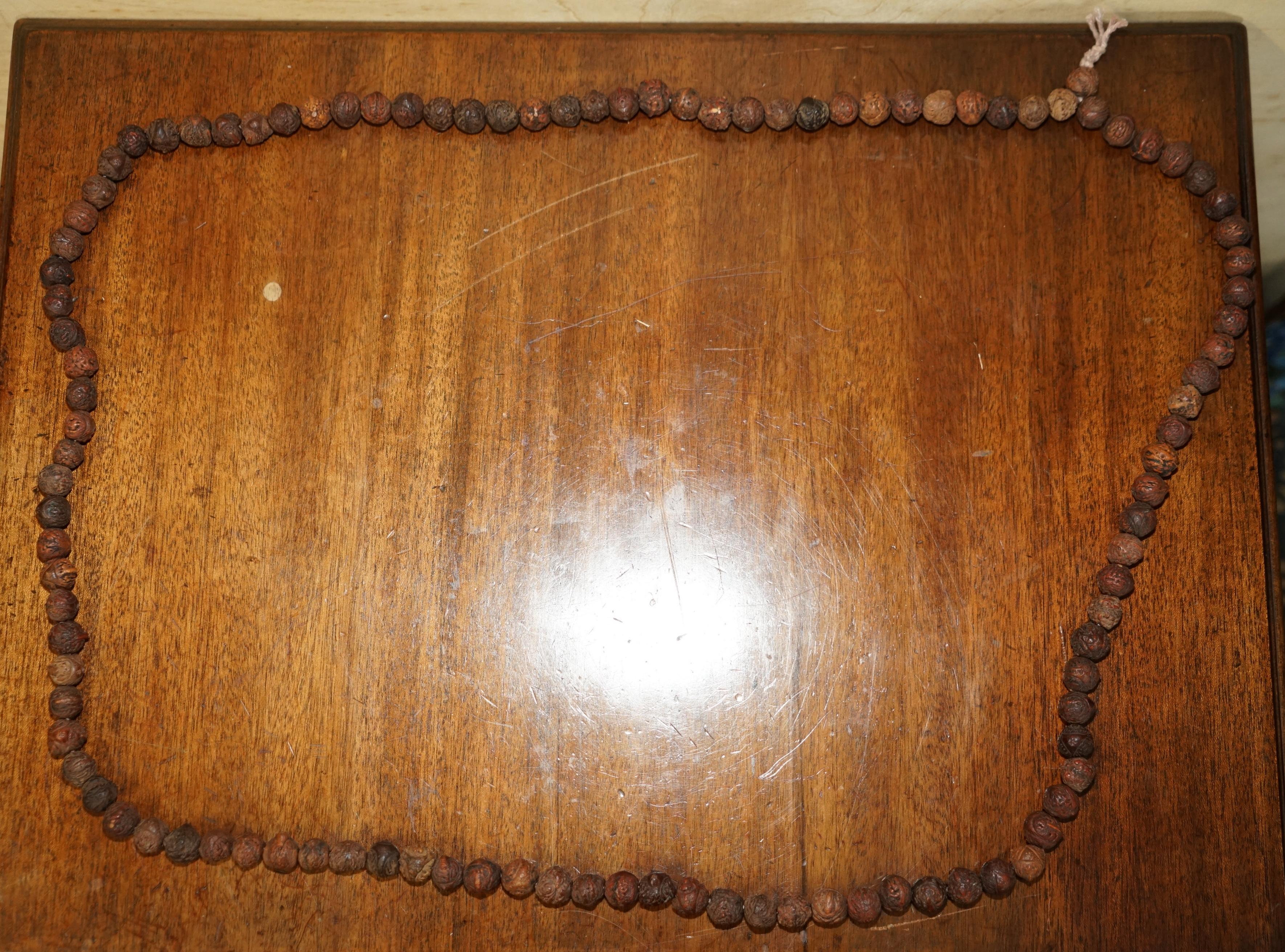 Very Long Antique Tibetan Buddist Carved Mala Beads Necklace Must See Pictures For Sale 7