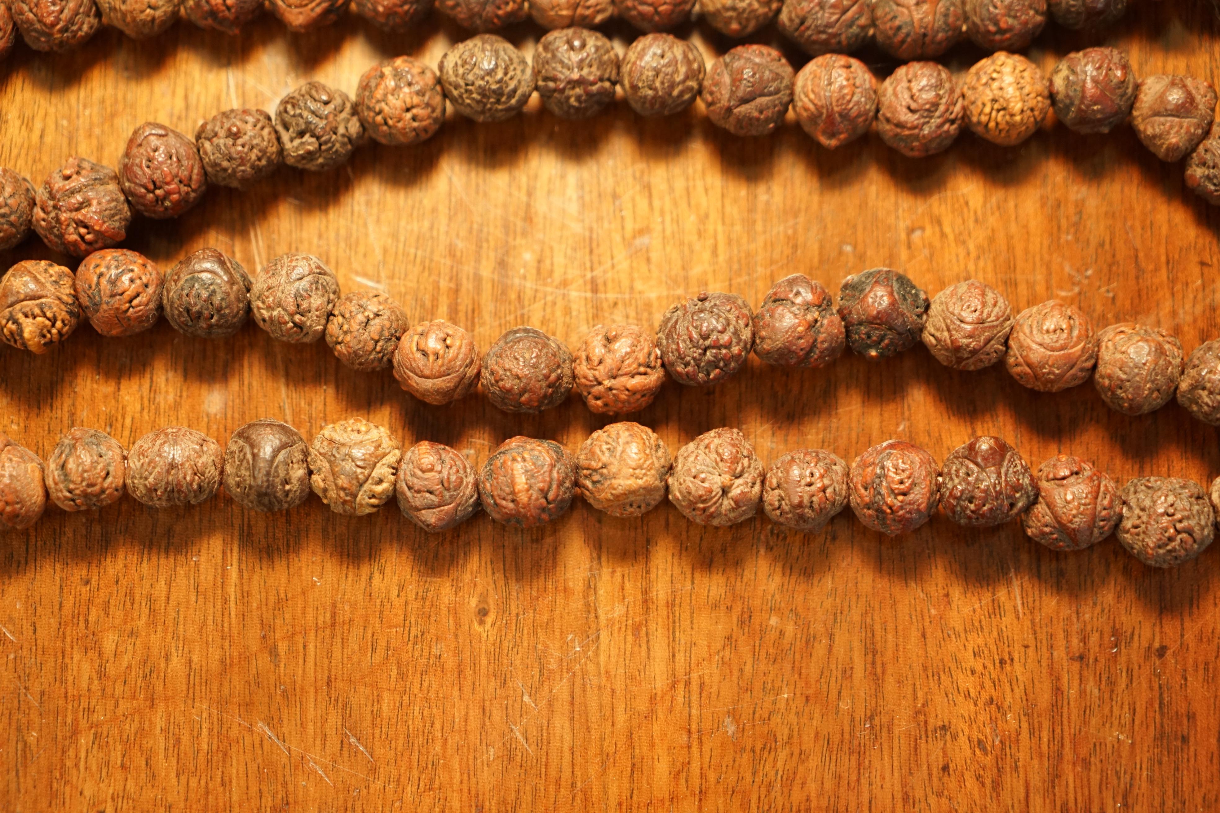 Very Long Antique Tibetan Buddist Carved Mala Beads Necklace Must See Pictures For Sale 1