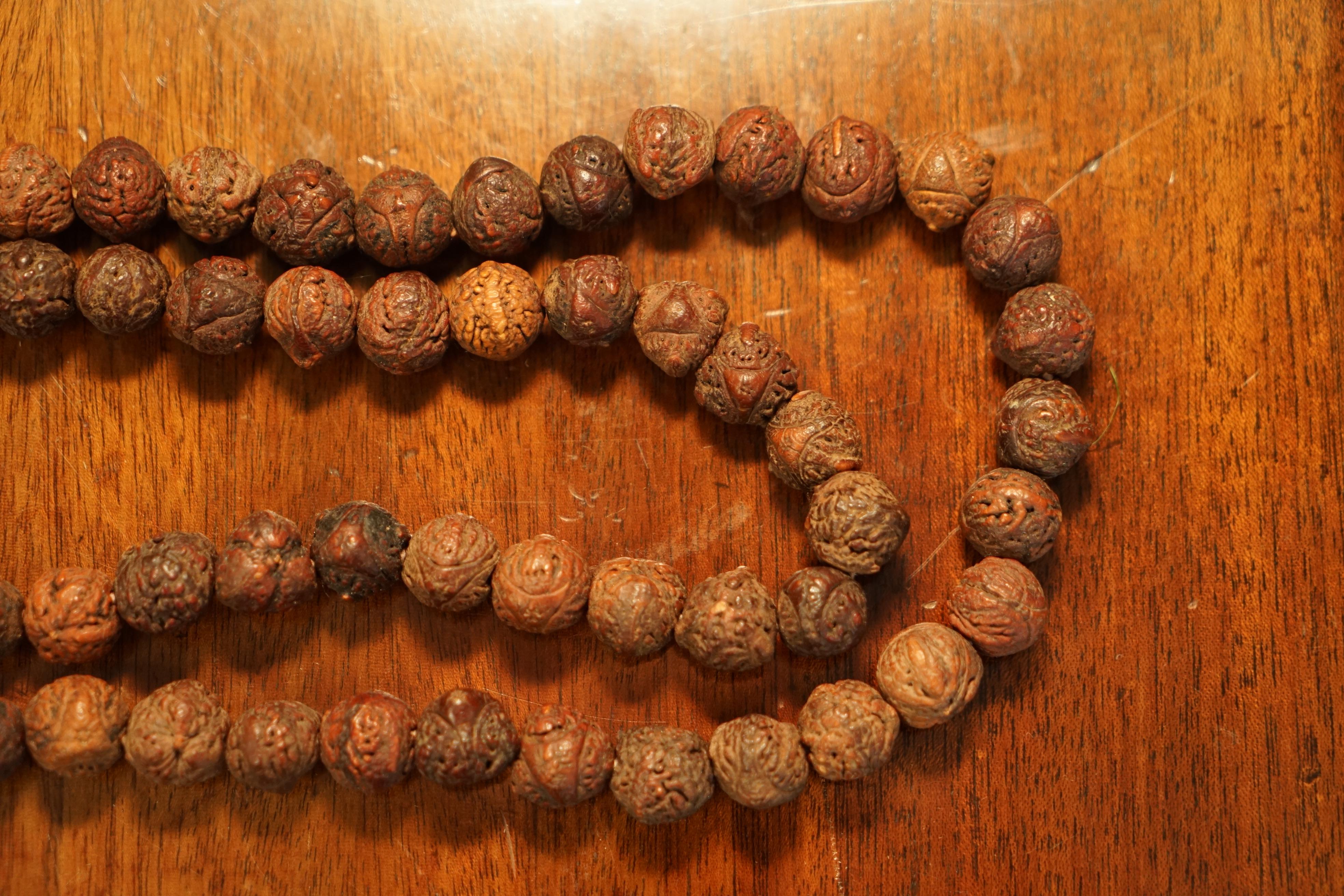 Very Long Antique Tibetan Buddist Carved Mala Beads Necklace Must See Pictures For Sale 2