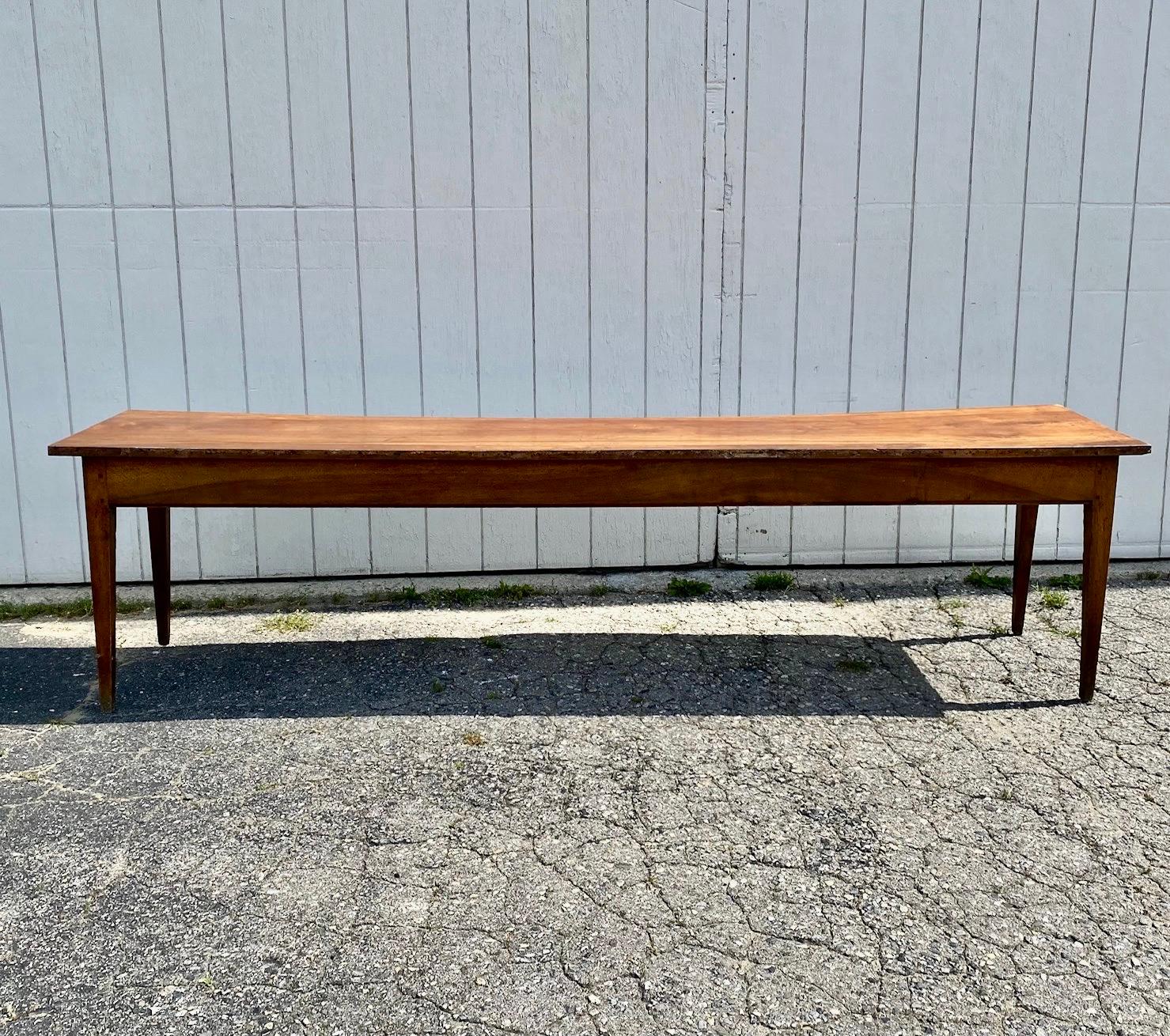 Very Long Character Rich 19th Century French Walnut Farm Table from Monastery 6