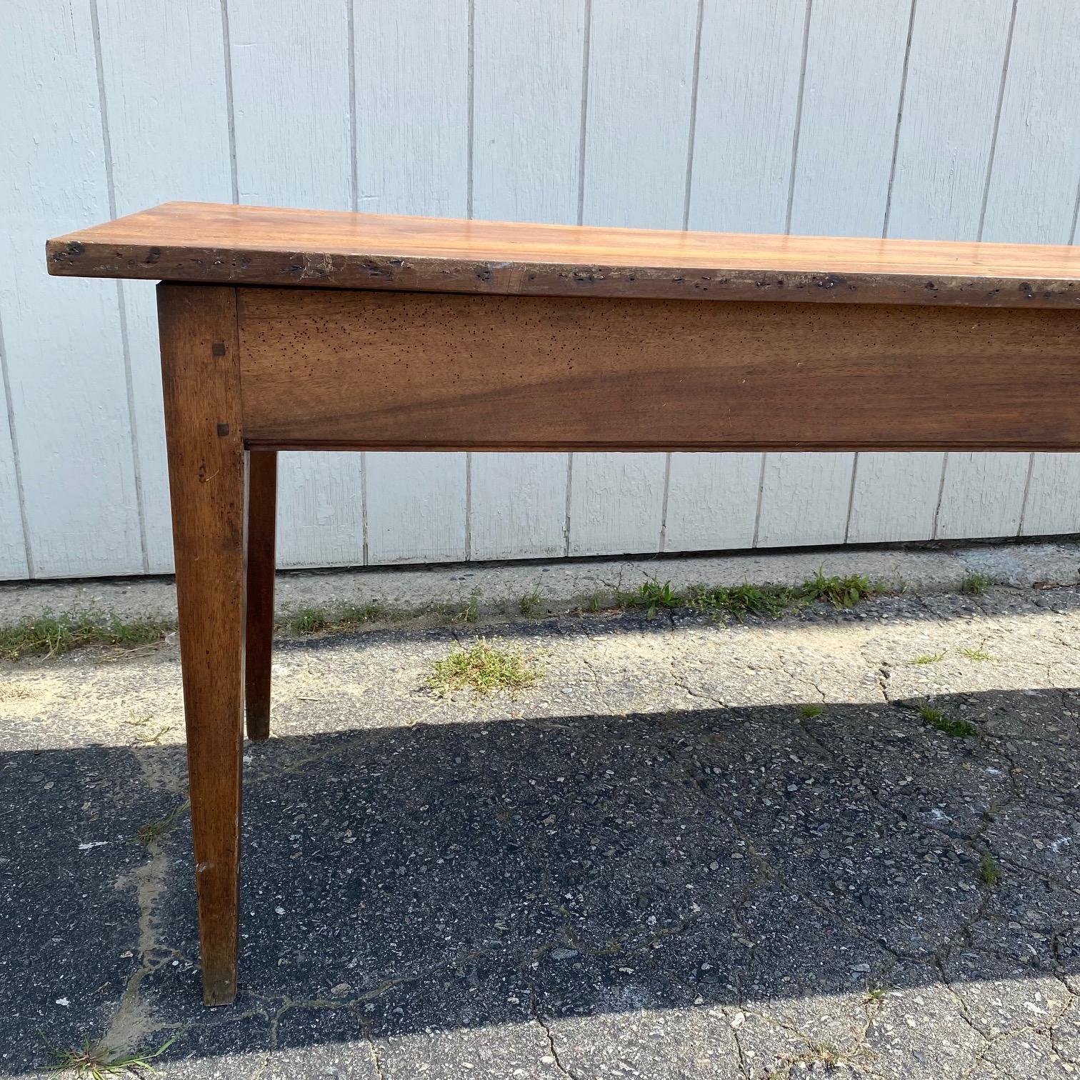 Very Long Character Rich 19th Century French Walnut Farm Table from Monastery 8