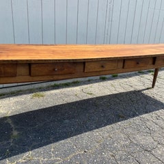 Very Long Character Rich 19th Century French Walnut Farm Table from Monastery