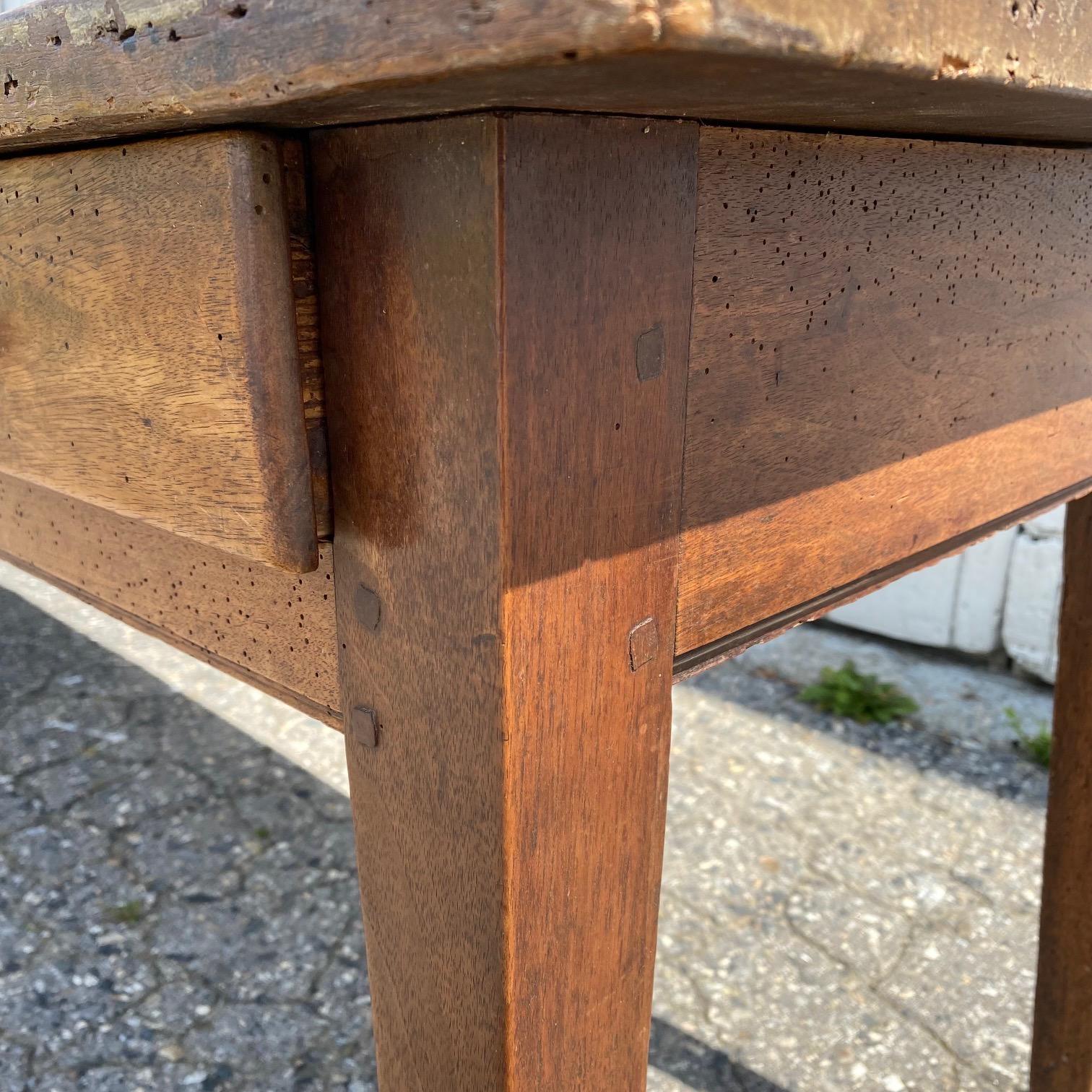Very Long Character Rich 19th Century French Walnut Farm Table from Monastery 1
