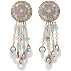 Very long detachable drop earrings, Michal Golan, New York, 1990s