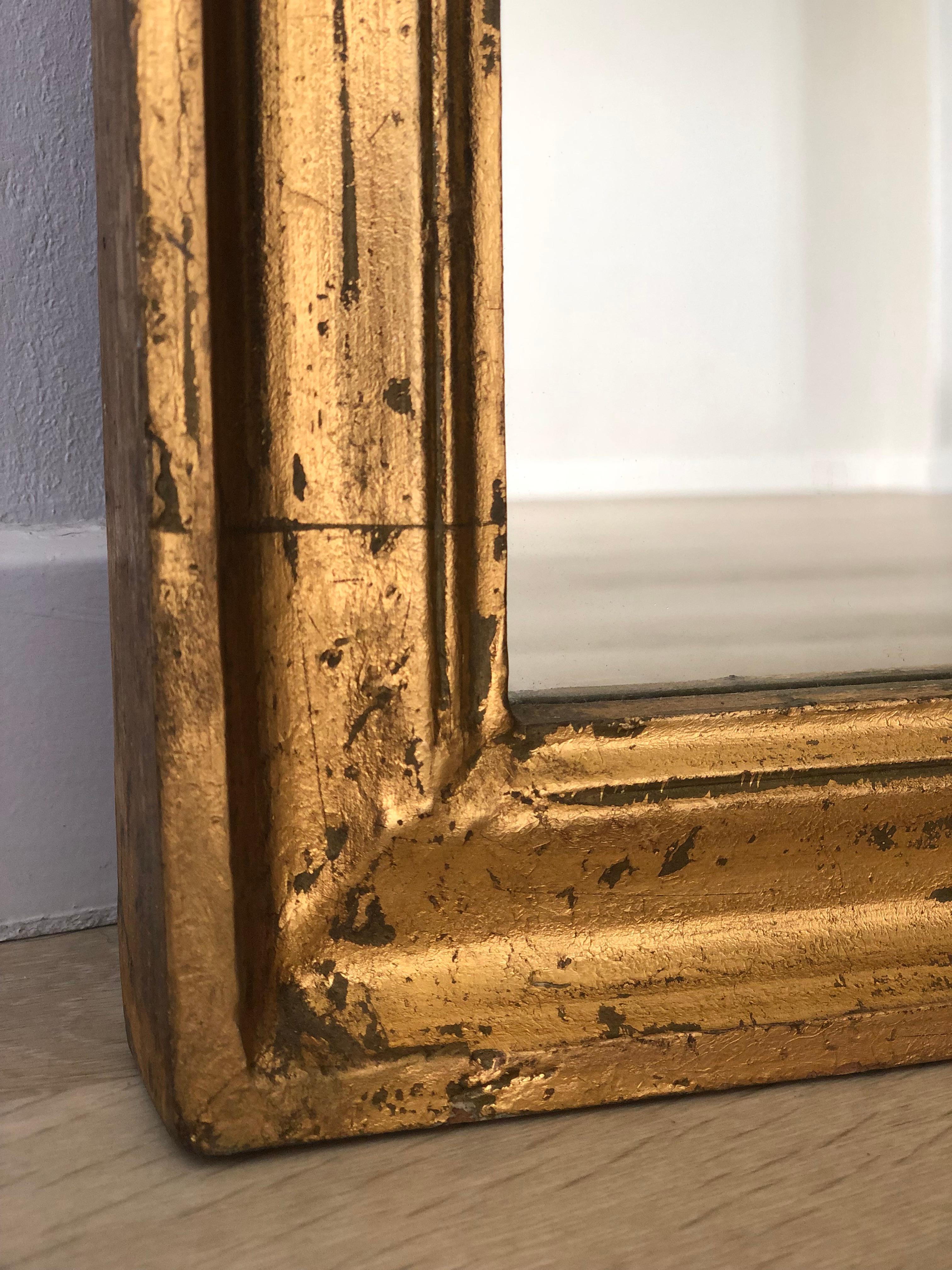 Dutch Very Long Full Length Gilded Mirror 1980s